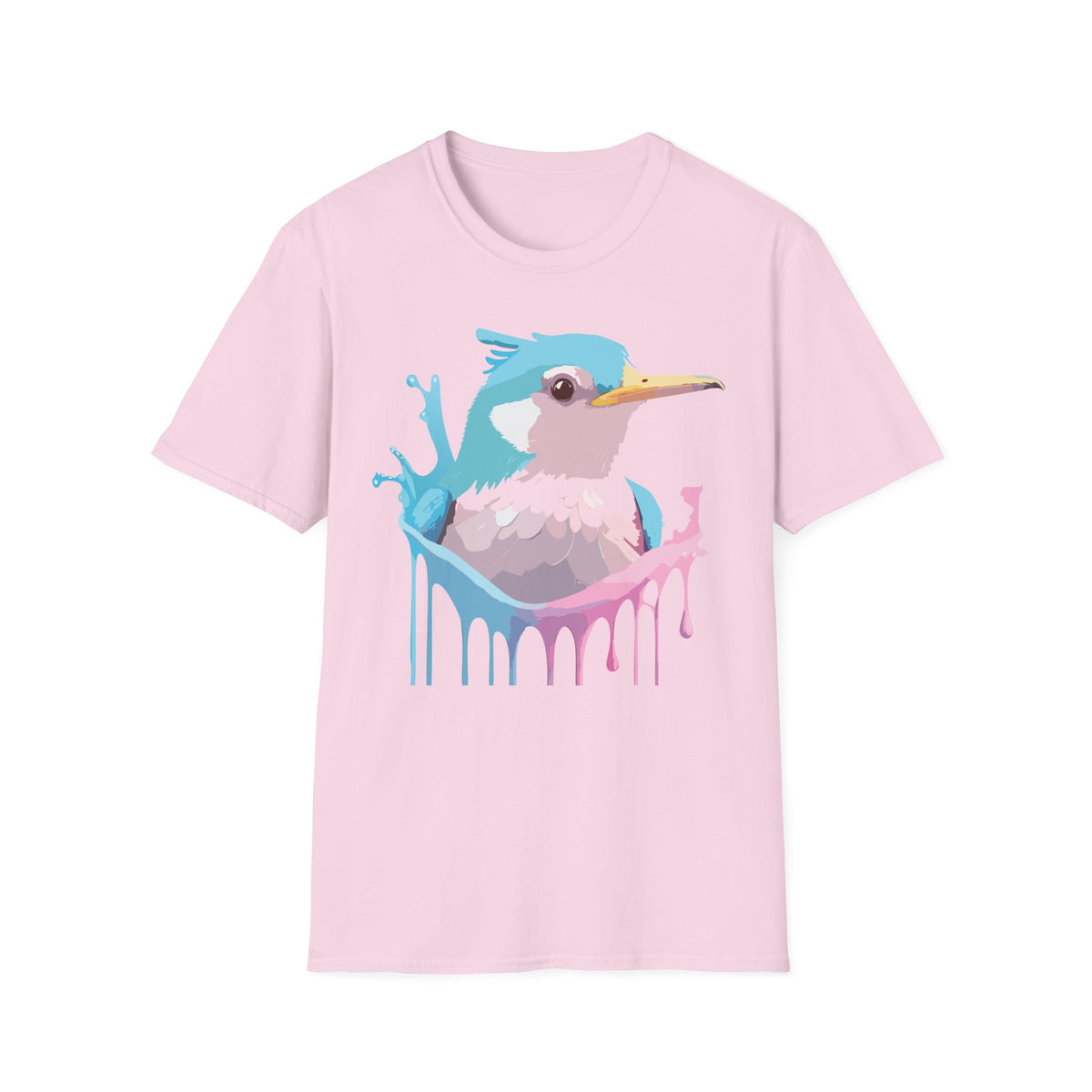 Pastel Hummingbird T-Shirt | Drip Paint Bird Art