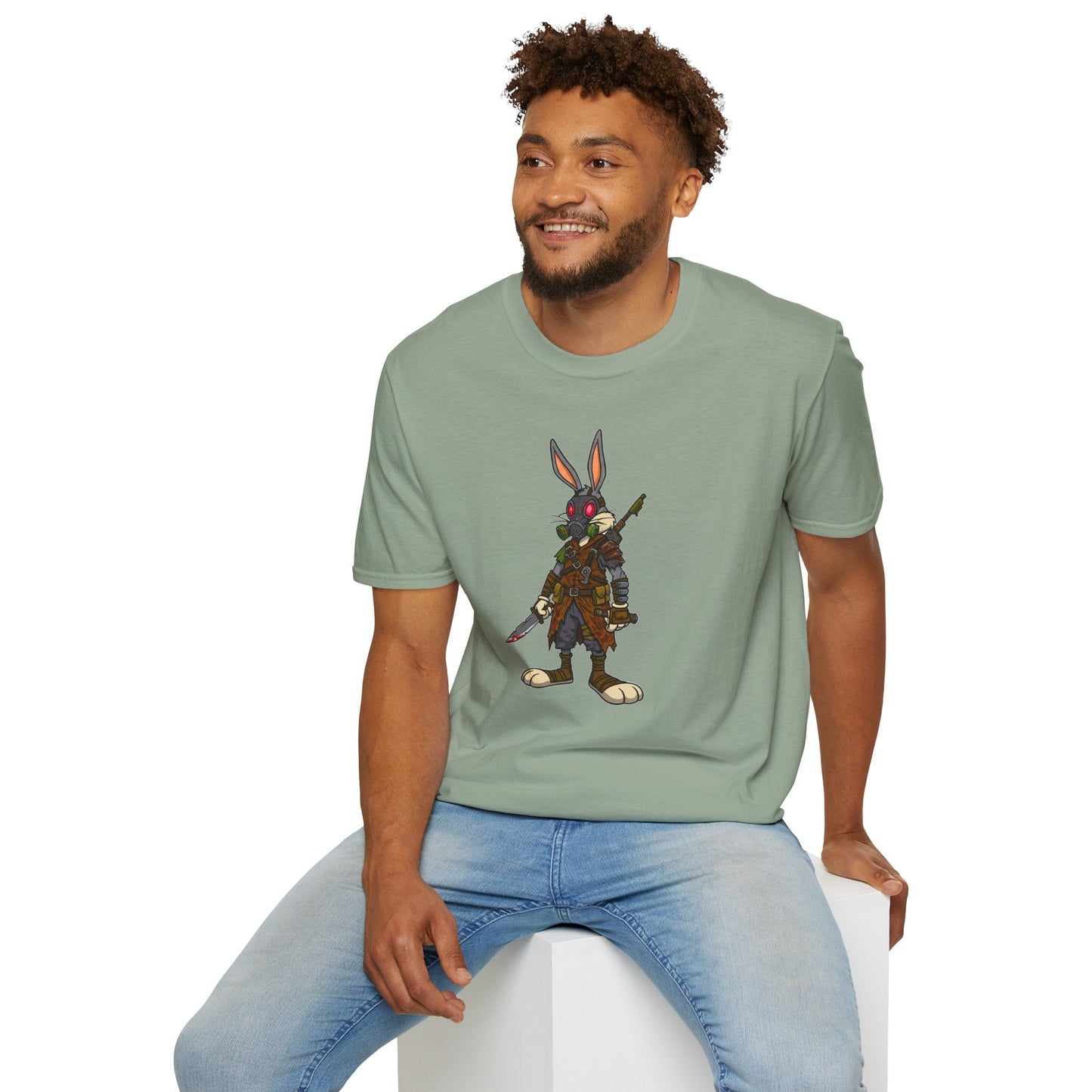 Cartoon Bunny Graphic Unisex Cotton Animal Animation Artwork Design Tee 10