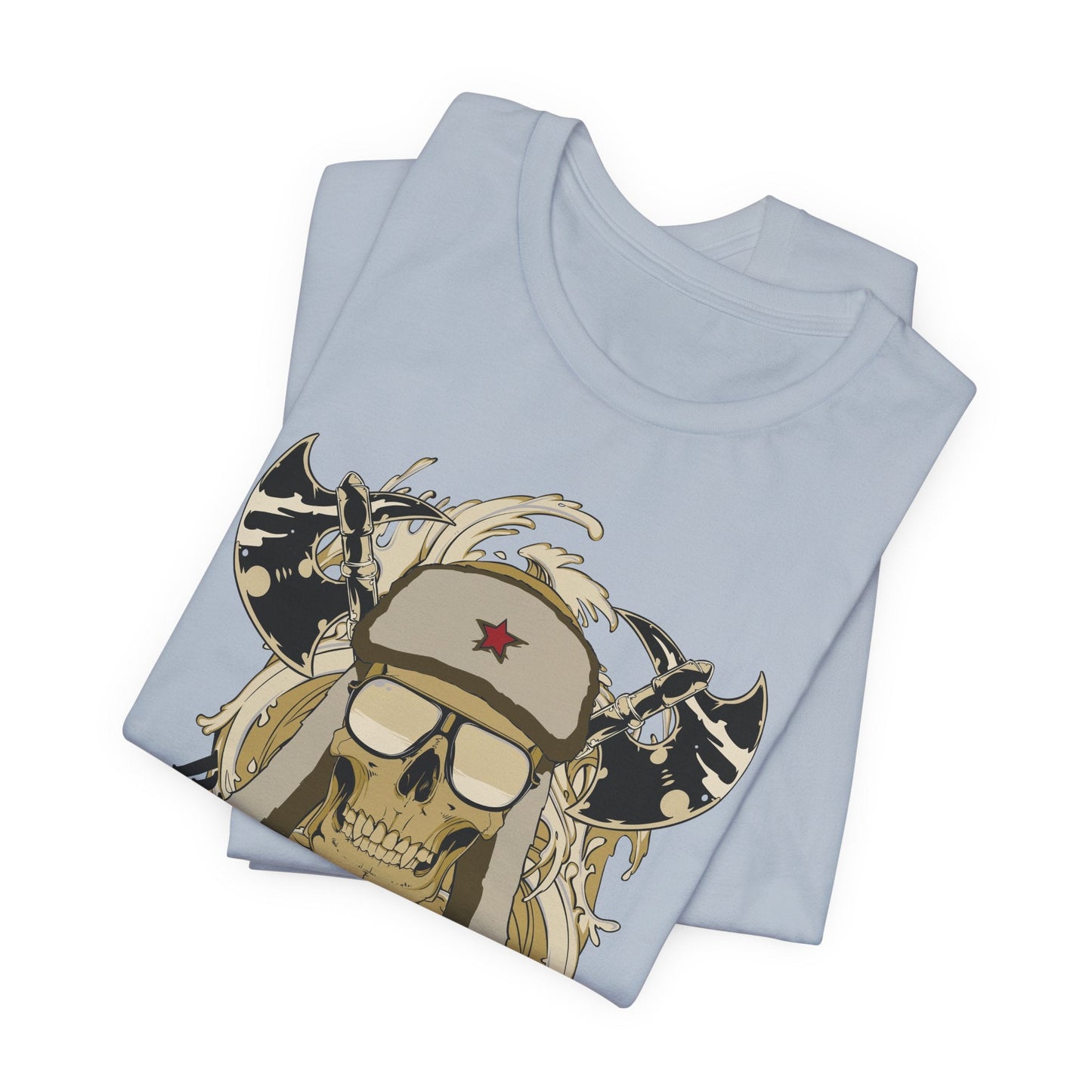 Viking Skull Graphic with Horned Helmet T-Shirt Captain Design Tee Art-41