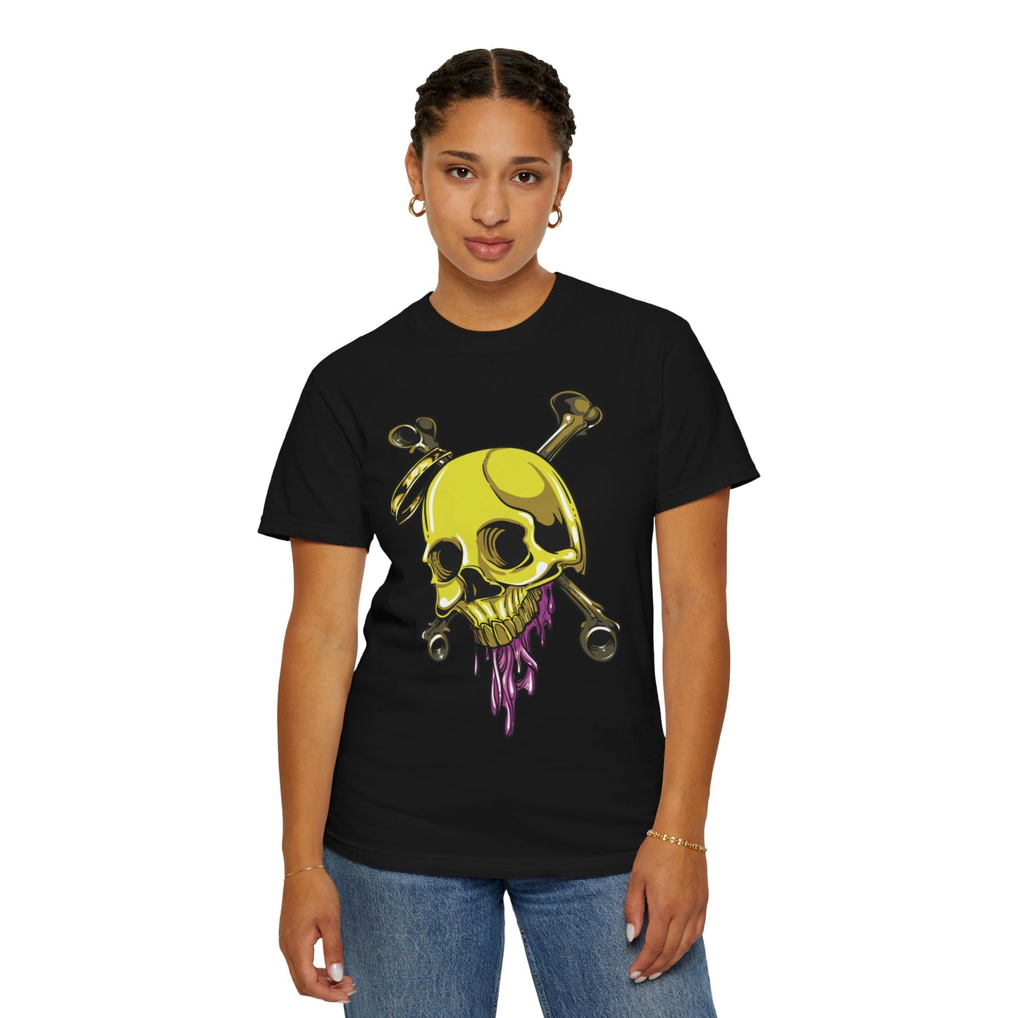 Unisex Cotton Tee Shirt with Skull