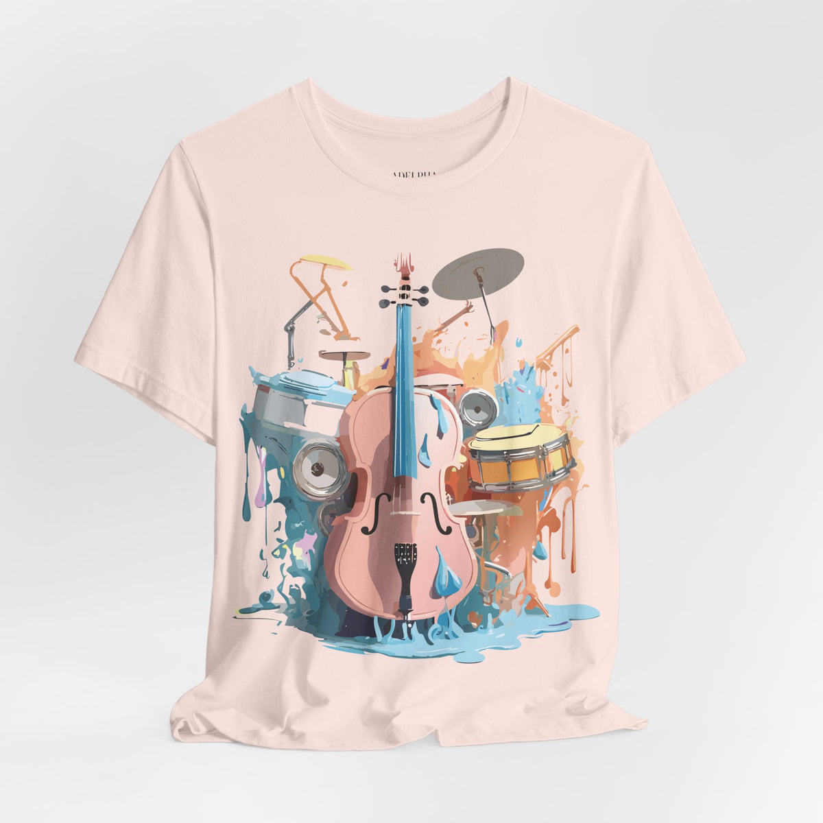 Music Graphic Unisex Cotton Bella+Canvas Tee with Art Design m117
