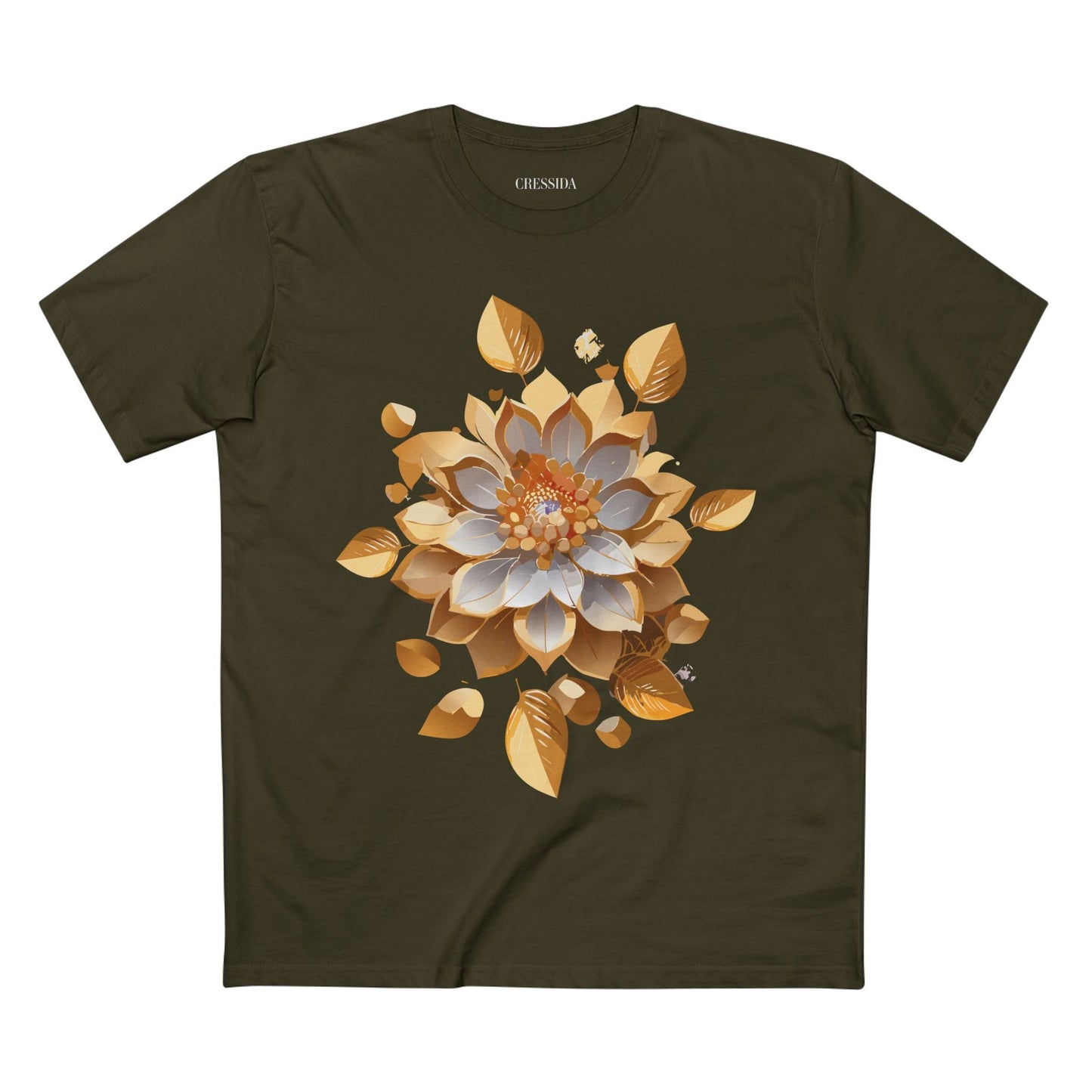 Floral Graphic T-Shirt Unisex 100 Cotton Art Design with Antique Flowers Tee 7