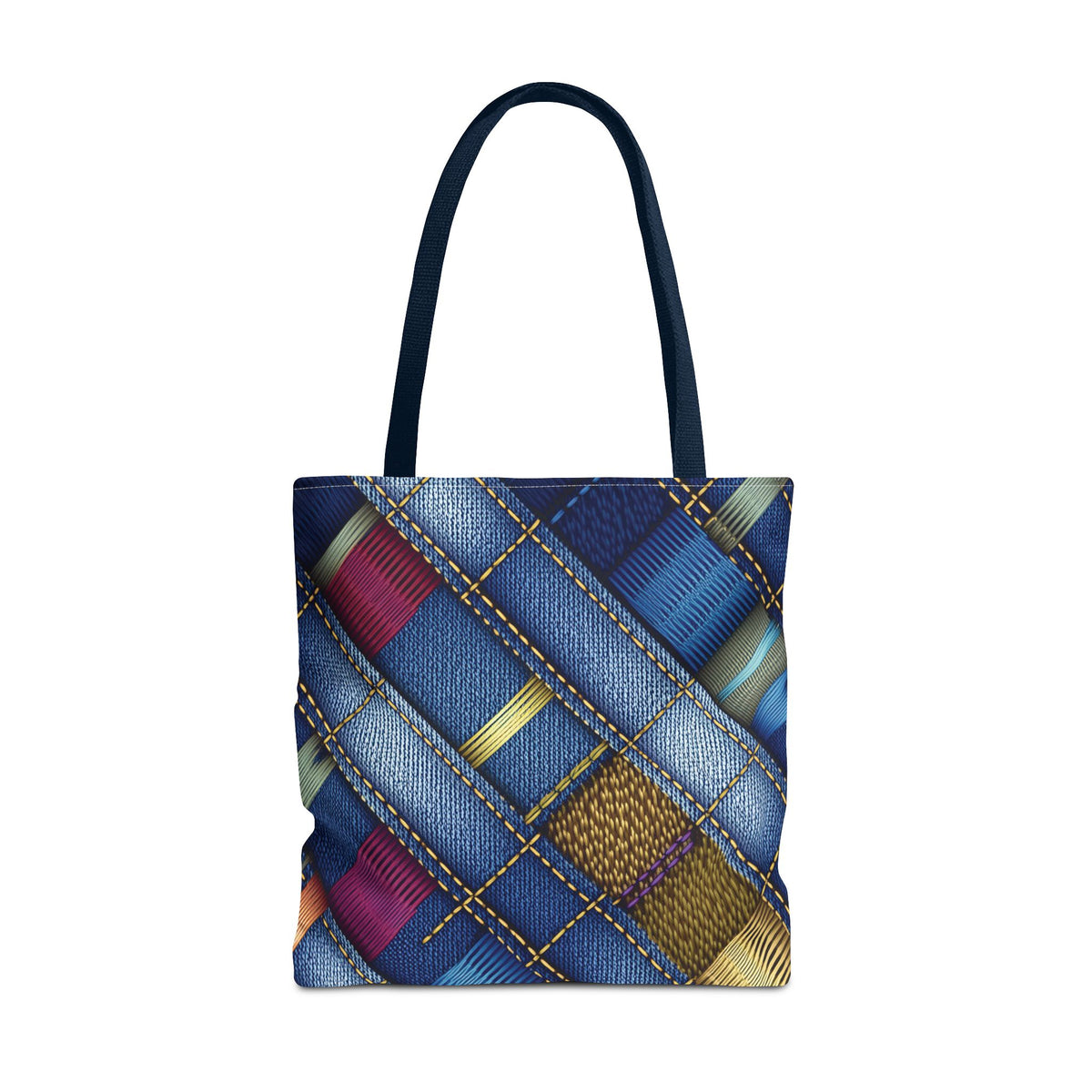 Denim Fabric Imitation Print Unisex Canvas Bag Poly Spun 3 Sizes Tote Bag 148