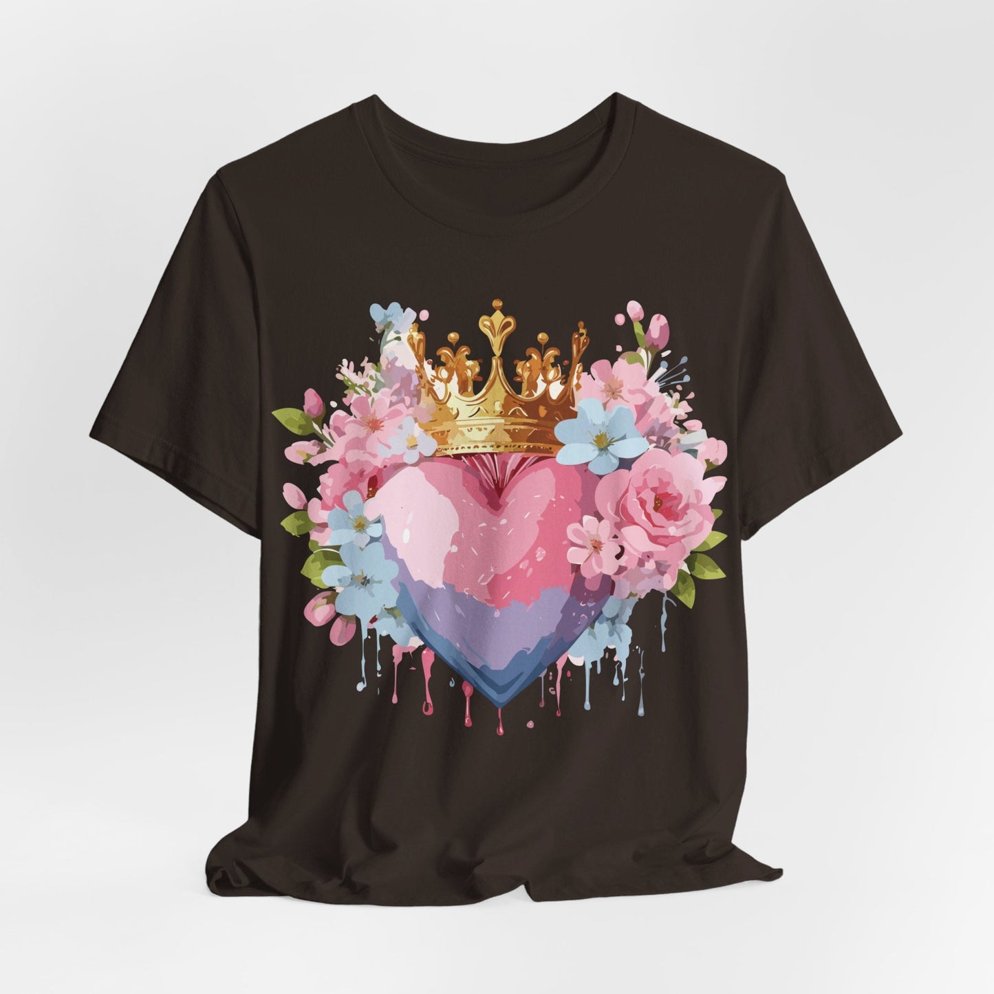 Valentine Day Graphic Unisex 100 Cotton Vintage Artwork with Love and Flower Design Tee 18