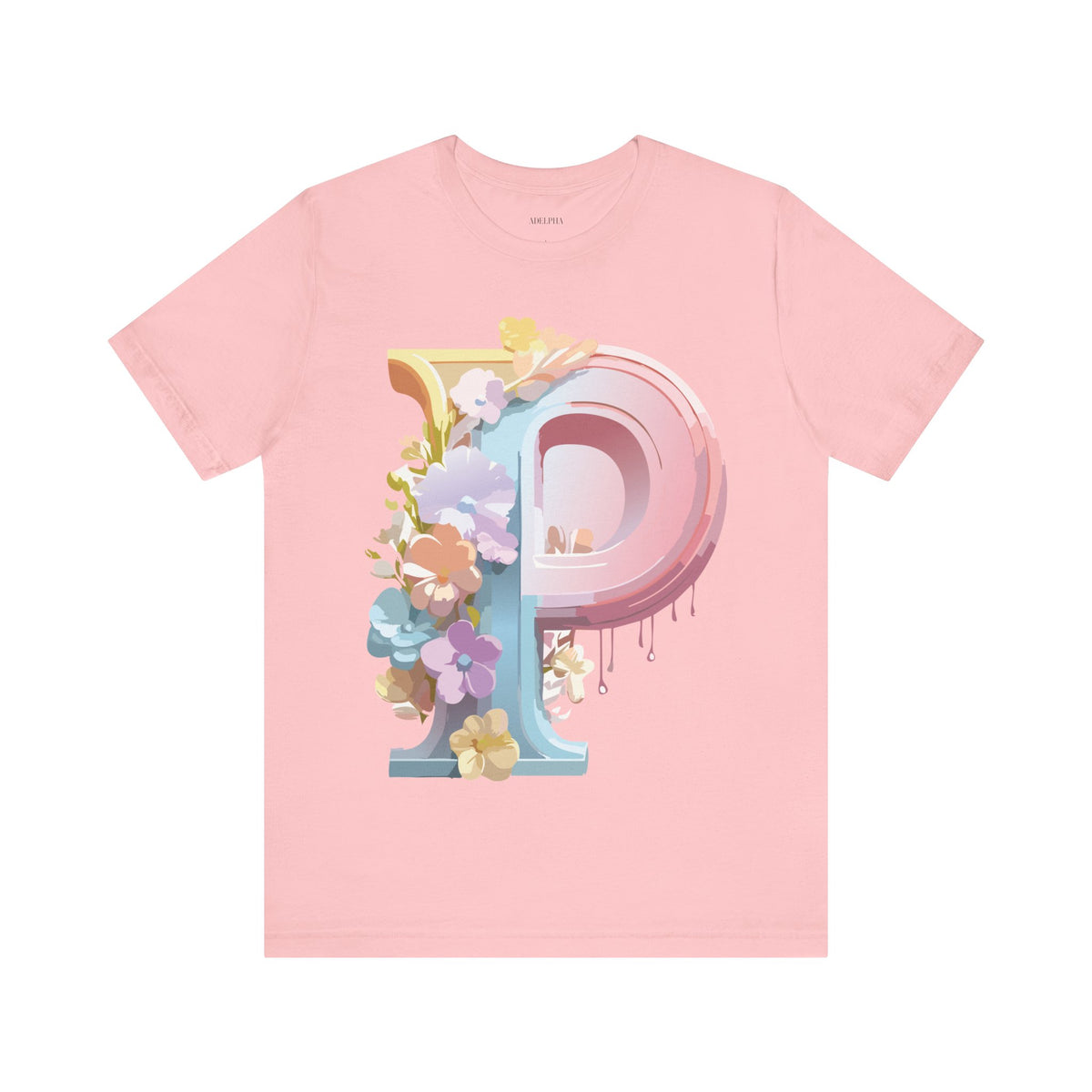 Letter P Graphic Unisex Cotton Bella+Canvas Tee with Art Letter Design