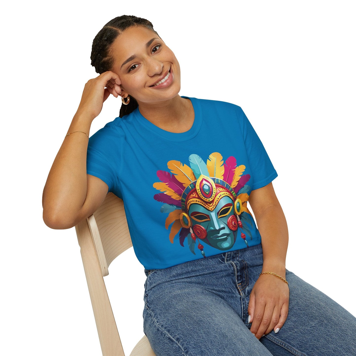 Mask Graphic Unisex Cotton Masquerade Design Artwork Tee 26