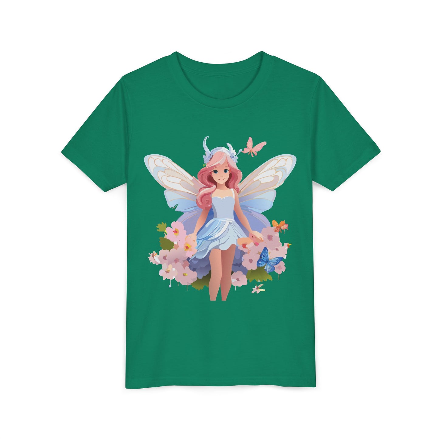 Enchanting Fairy Floral Youth Short Sleeve Tee - Perfect for Spring Celebrations (9-14)