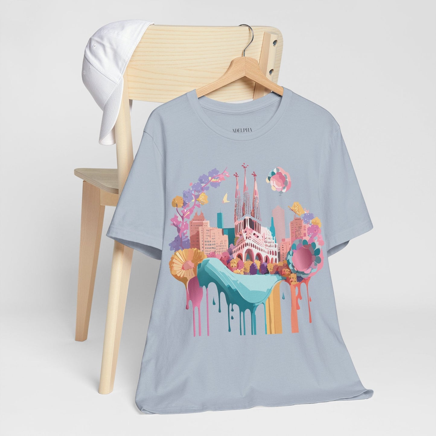 Unisex Graphic Tee Barcelona Design By Adelpha Vintage Artwork Unisex Jersey Short Sleeve Shirt