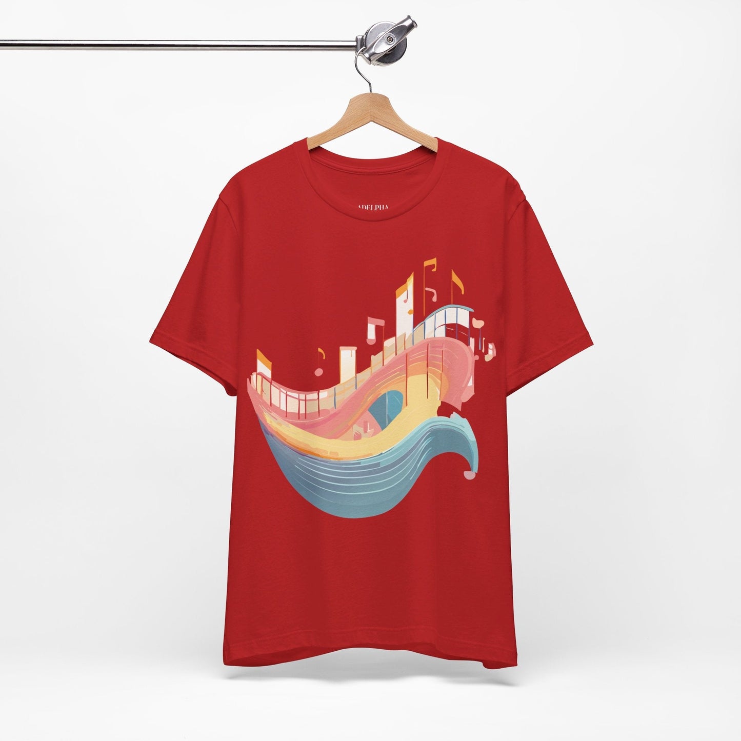 Music Graphic Unisex 100 Cotton Vintage Art with Musical Elements Tee 22