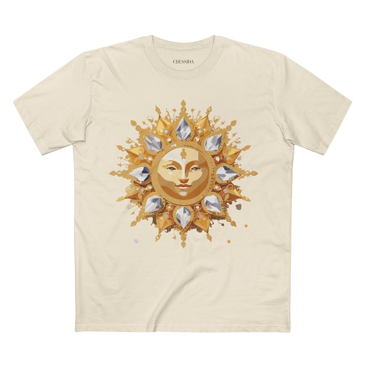 Gold Sun Graphic Unisex 100 Cotton T-Shirt with Golden Art Design 4