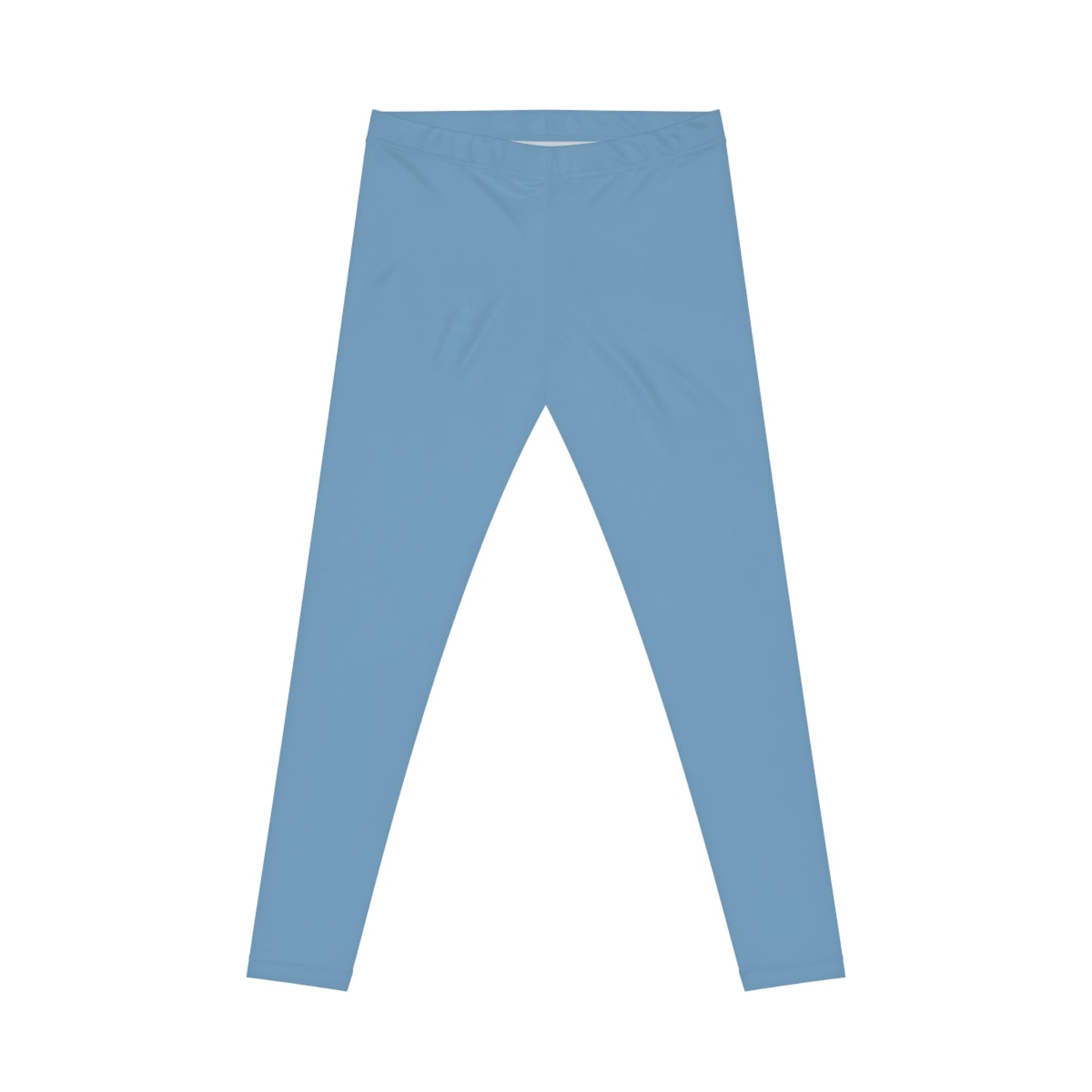 Steel Ice Blue Color Women's Poly-Span Casual Leggings XS-2XL