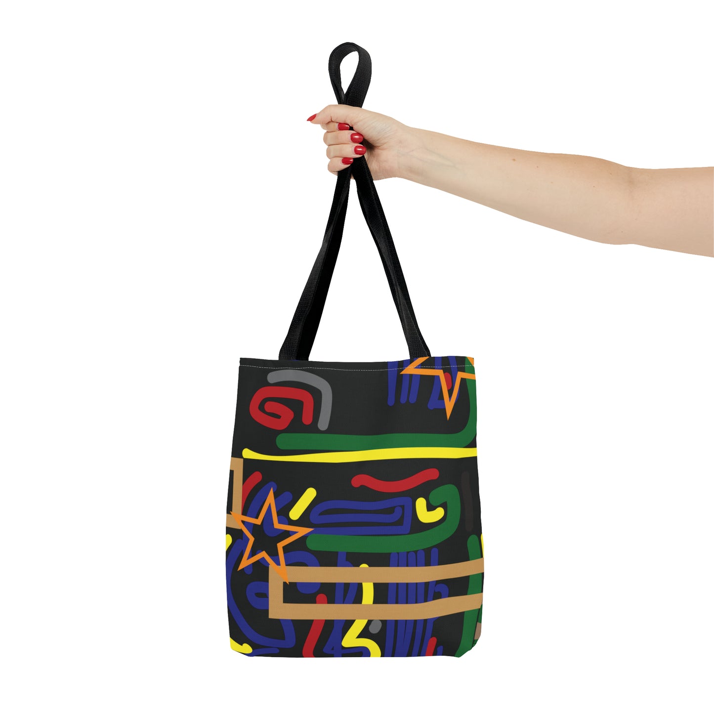 Bolsa de lona con estampados abstractos 