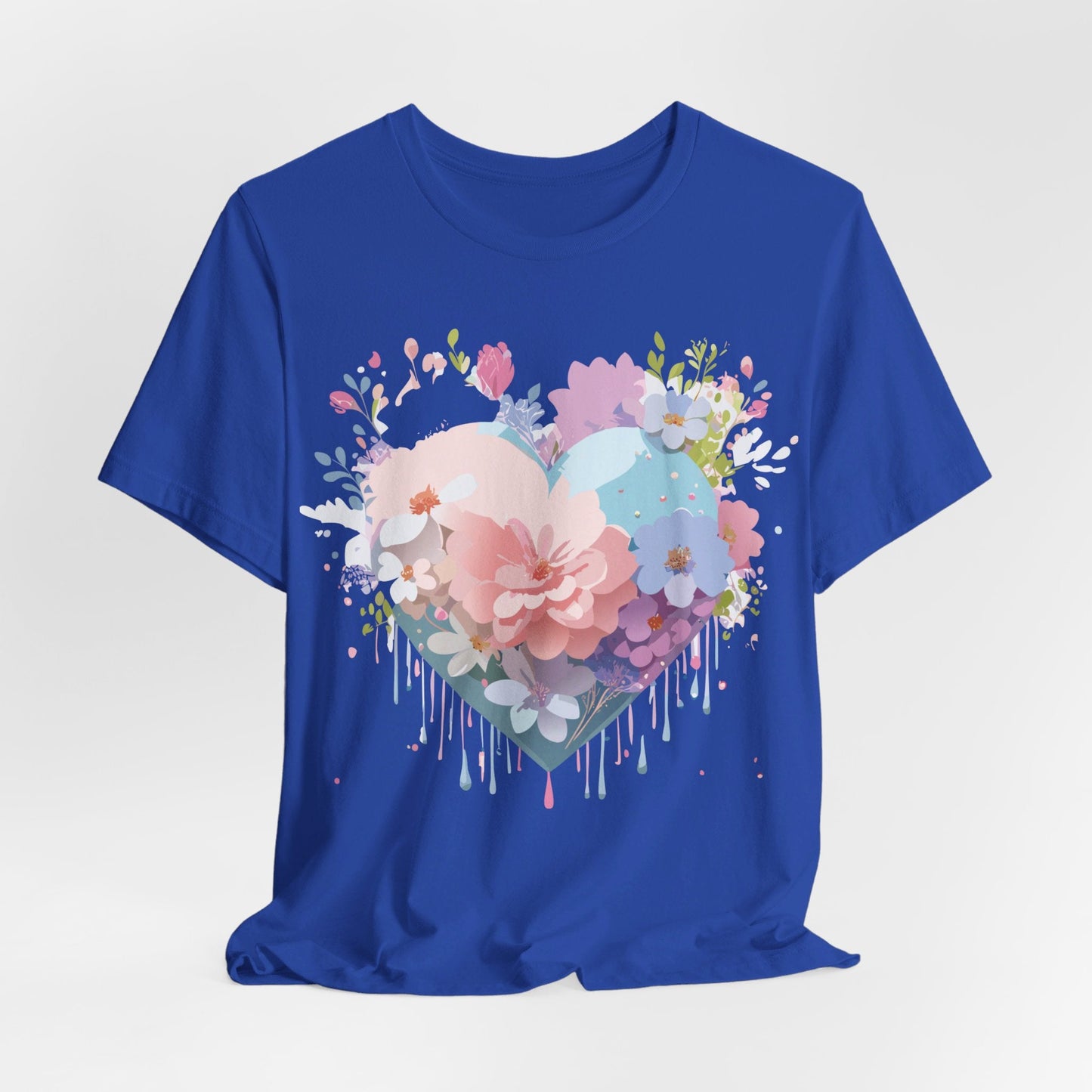 Valentine Day Graphic Unisex 100 Cotton Vintage Artwork with Love and Flower Design Tee 32