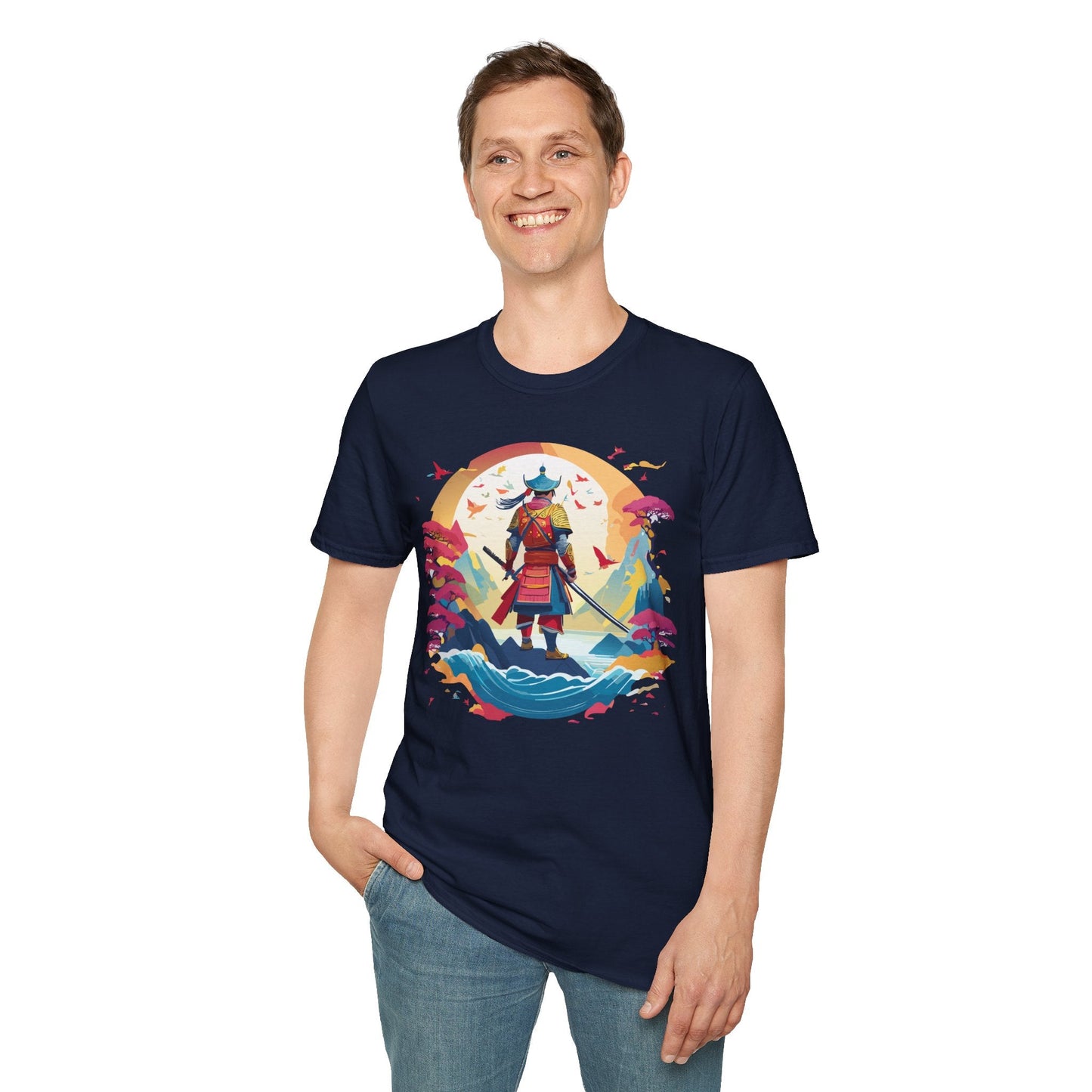 Samurai Shirt Unisex Tee Made With 100 Percent Ring Spun Cotton Soft Durable Comfort Gildan 64000