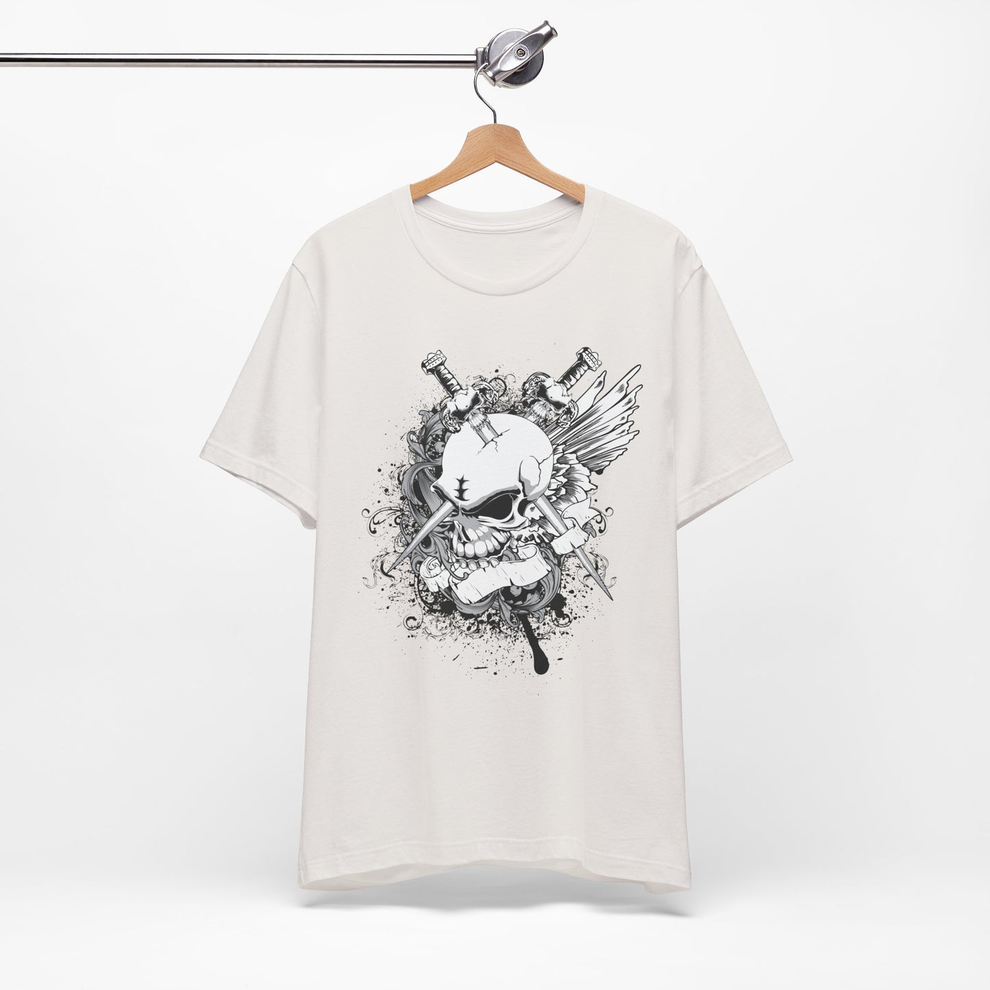 Dagger Skull Graphic Design Tee, Skull Shirt, Vintage Tees, Art Design T-Shirt, Vintage Graphic Tee, Art Shirts with Skulls