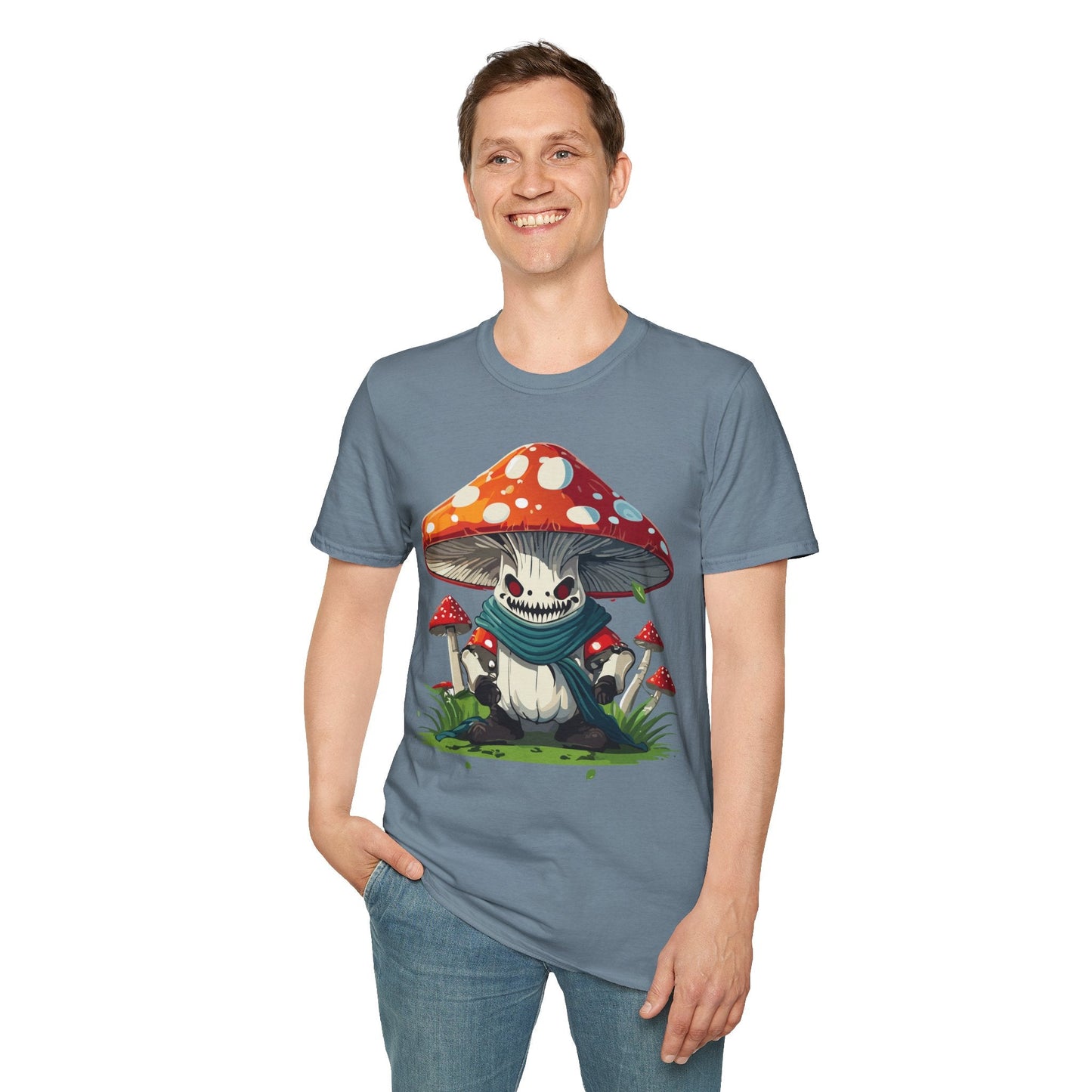 Funny Mashroom Graphic Unisex Softstyle Cotton With Cartoon Illustration Design 13