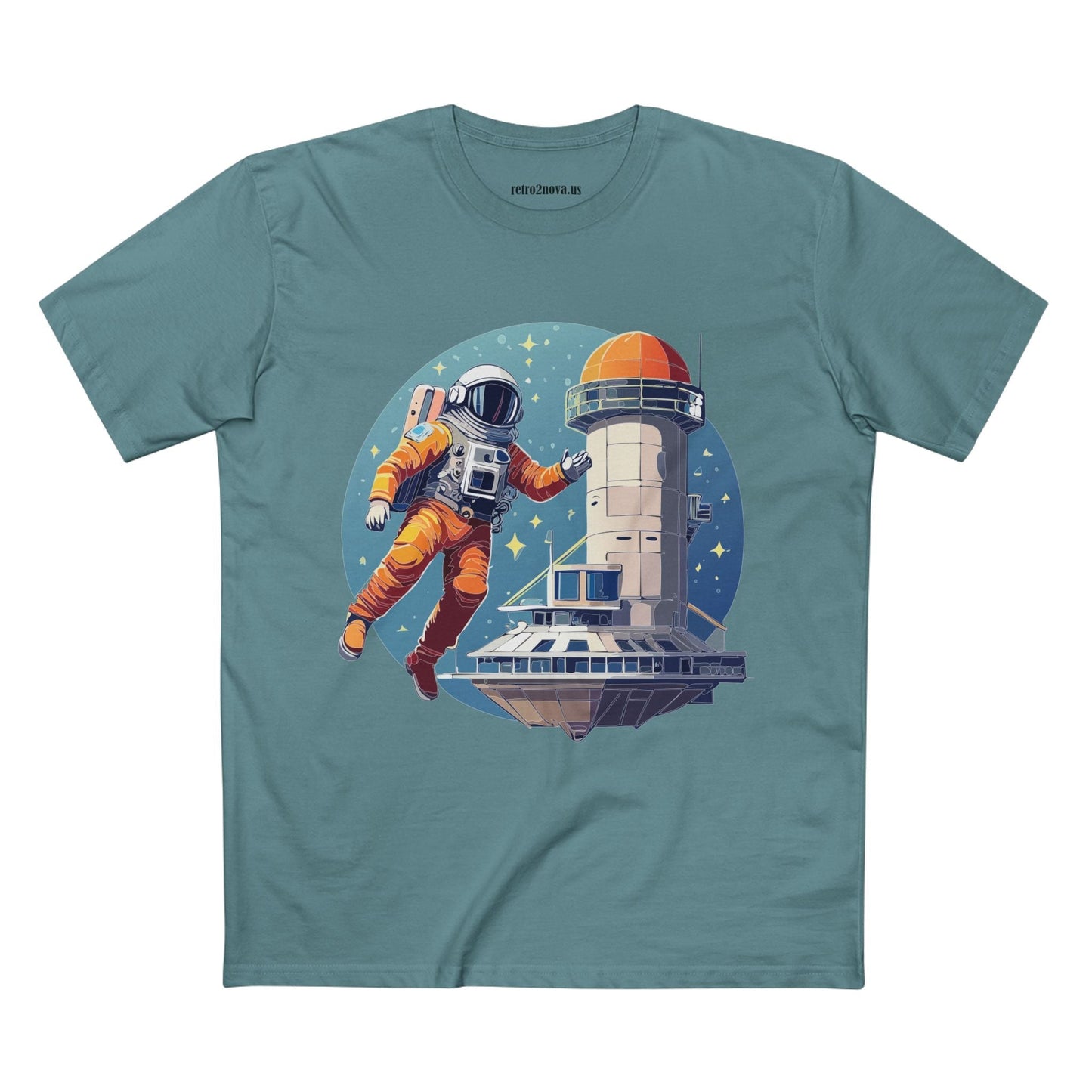 Cosmos Astronaut Shirt Unisex Premium Cotton Tee With Original Art Design Retro2Nova CS11
