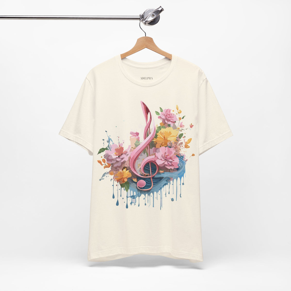 Music Graphic Unisex Cotton Bella+Canvas Tee with Art Design n163