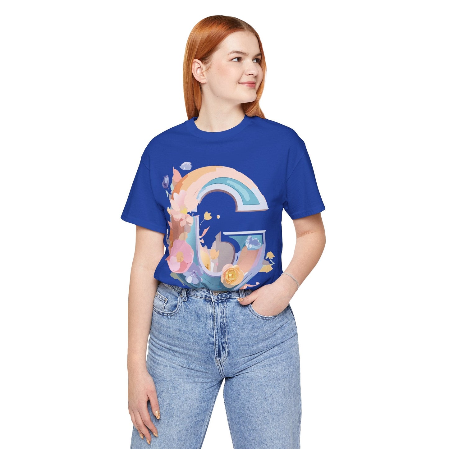 Letter G Shirt Graphic Tee Unisex Short Sleeve Vintage Inspired Artwork Adelpha Print