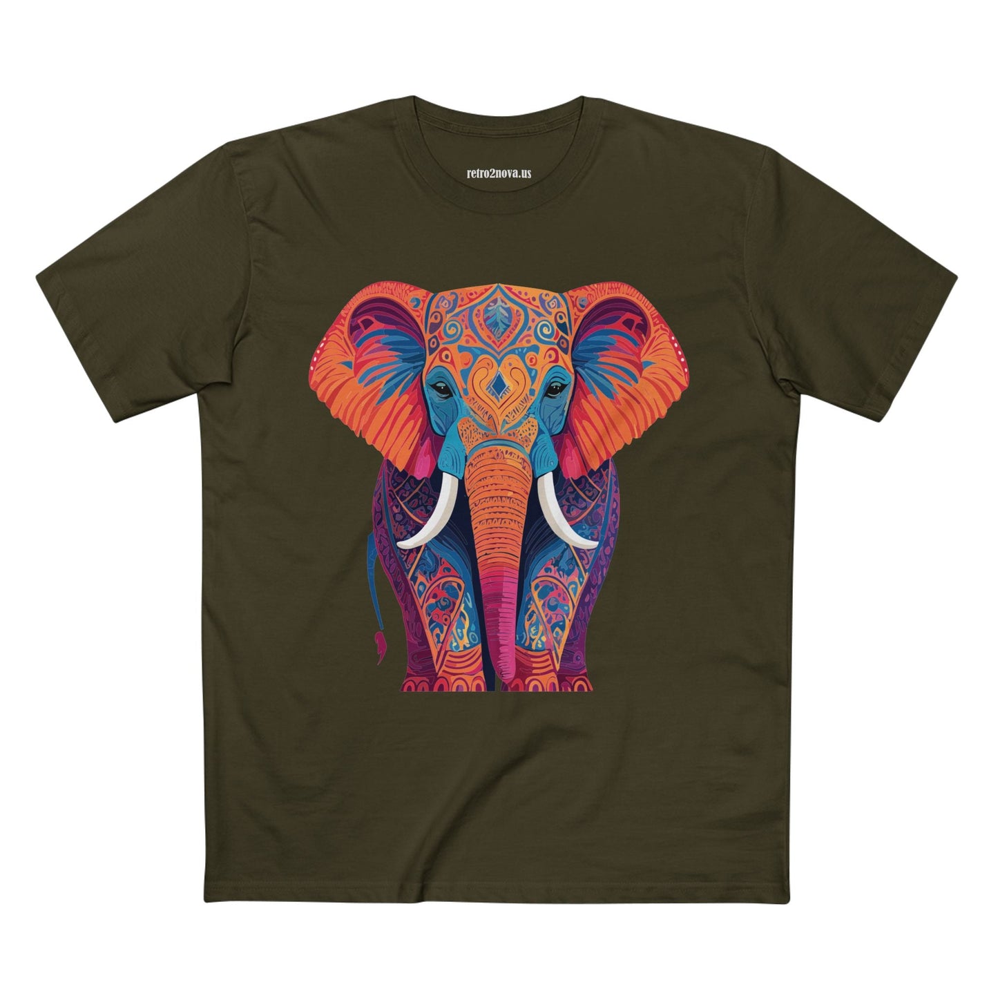 Unisex Elephant Shirt Premium Cotton Tee With Original Art Design By Retro2Nova Soft Breathable Everyday Comfort