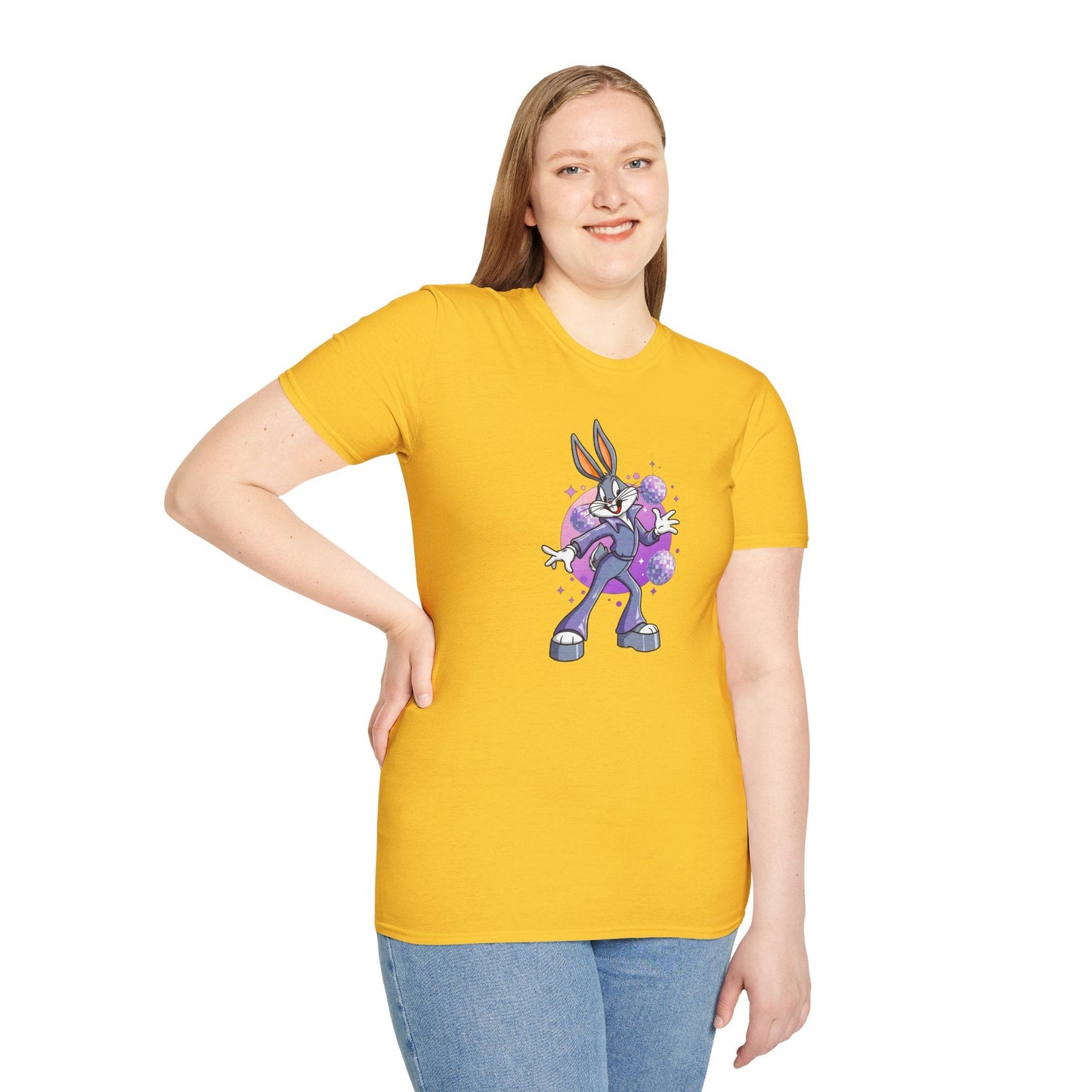 Bugs Bunny Unisex T Shirt Cartoon Animation Tee Gildan Softstyle 64000 Cotton Tee