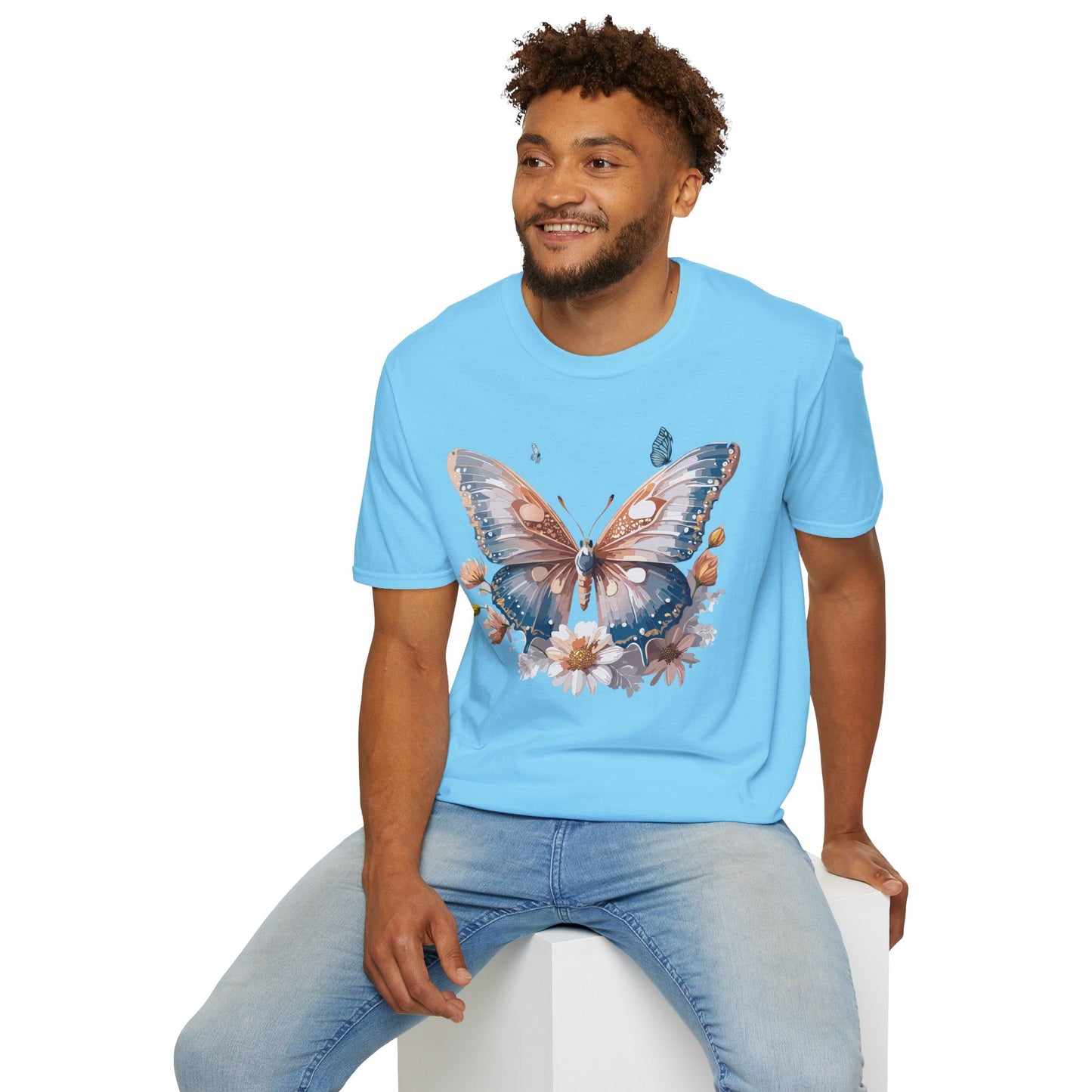 Butterfly Shirt Unisex Monarch Design Gildan 64000 Ring Spun Cotton Softstyle Tee For Comfort