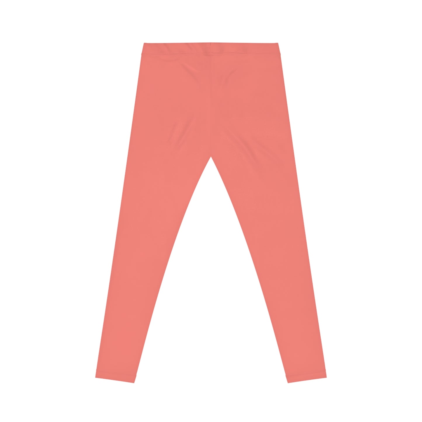 Fresh Salmon Coral Color Women's Poly-Span Casual Leggings XS-2XL
