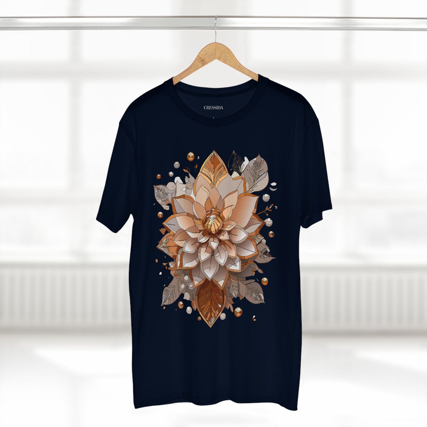 Floral Graphic T-Shirt Unisex 100 Cotton Art Design with Antique Flowers Tee 4