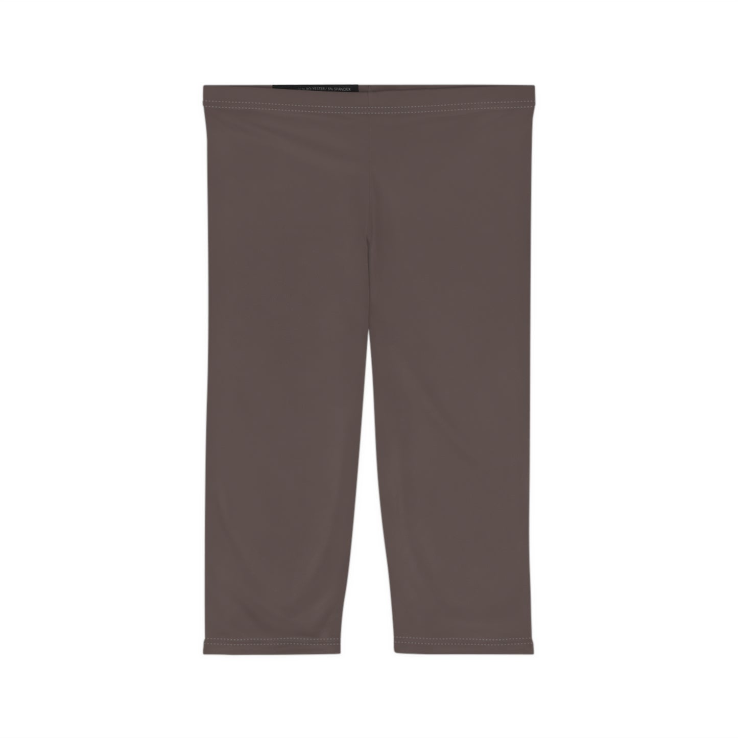 Taupe Grey Color Women's Brushed Suede Poly Span Casual Capri Leggings XS-2XL