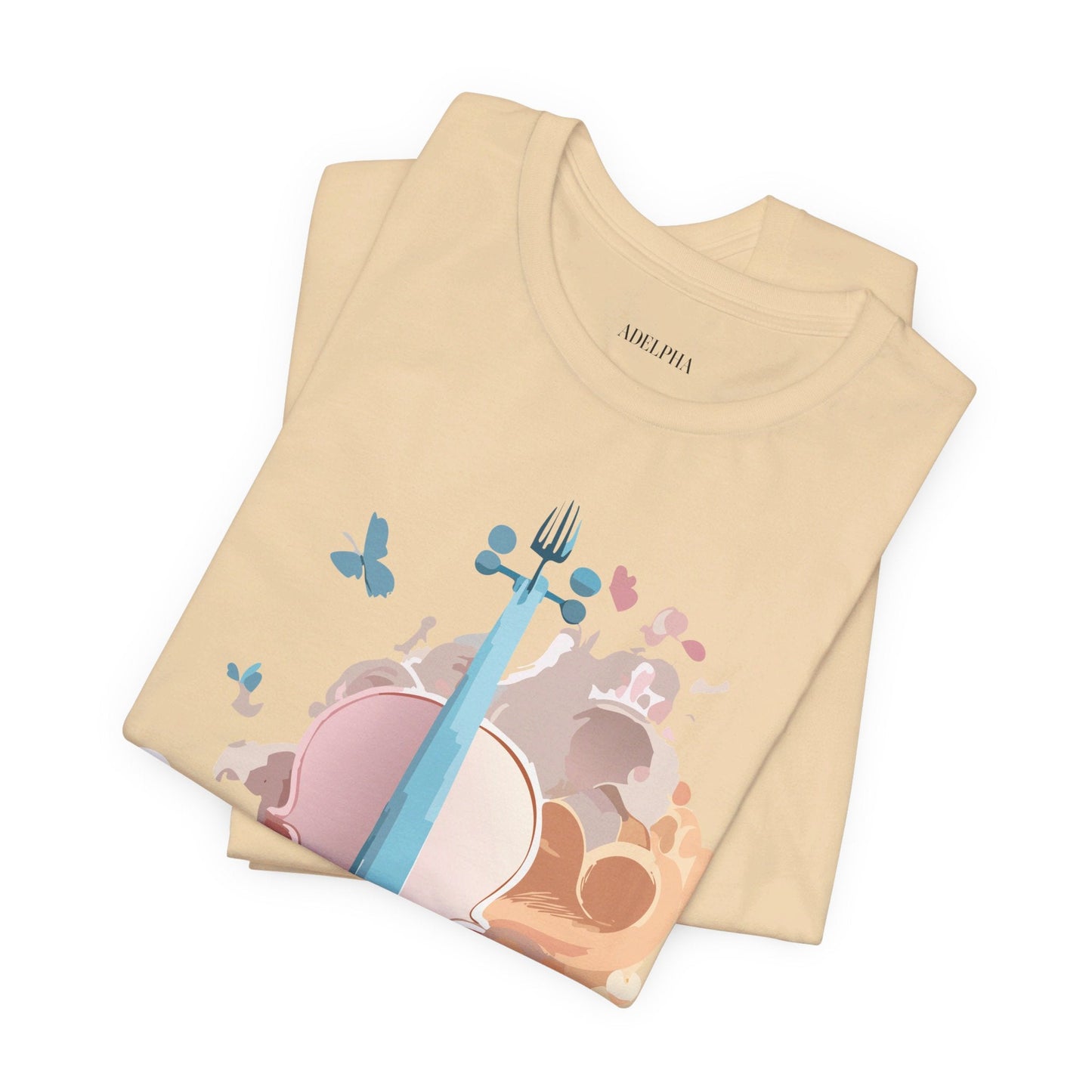 Music Graphic Unisex 100 Cotton Vintage Art with Musical Elements Tee 7