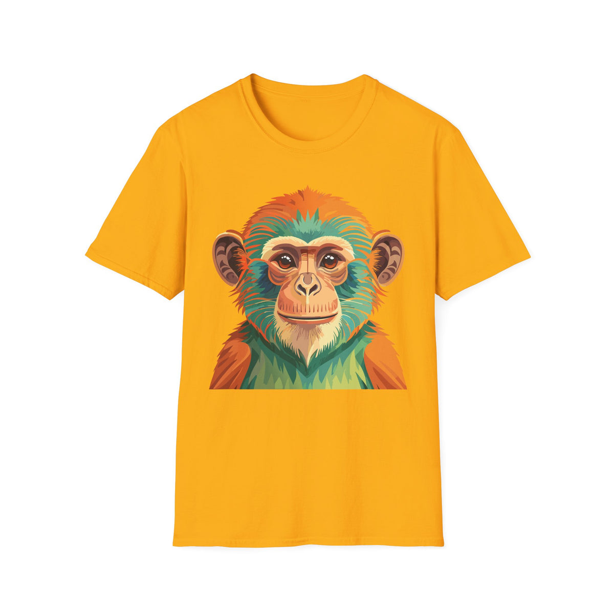 Colorful Monkey Face T-Shirt | Vibrant Primate Illustration Tee
