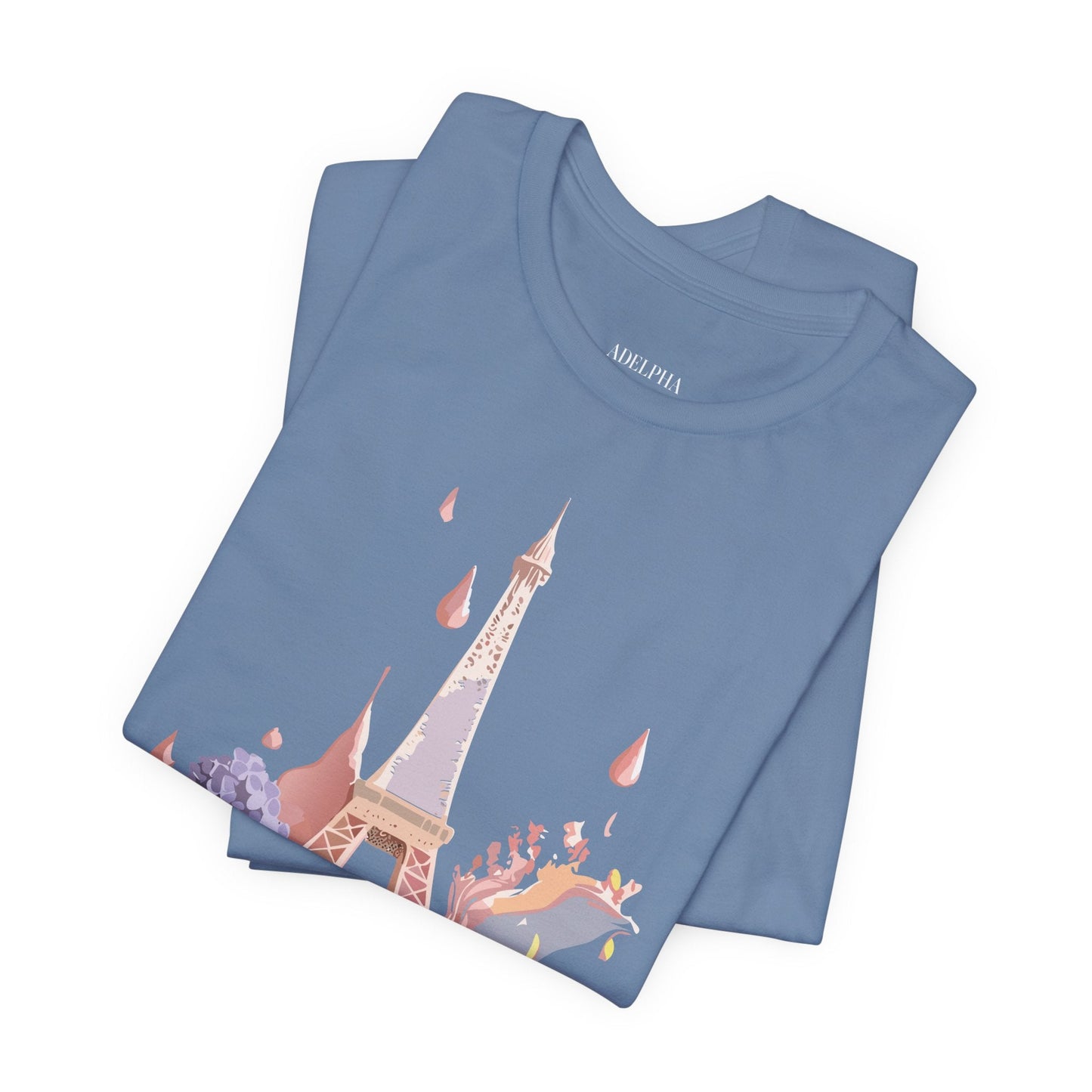 Paris Graphic Tee Unisex Short Sleeve Shirt With Vintage Inspired Adelpha Artwork