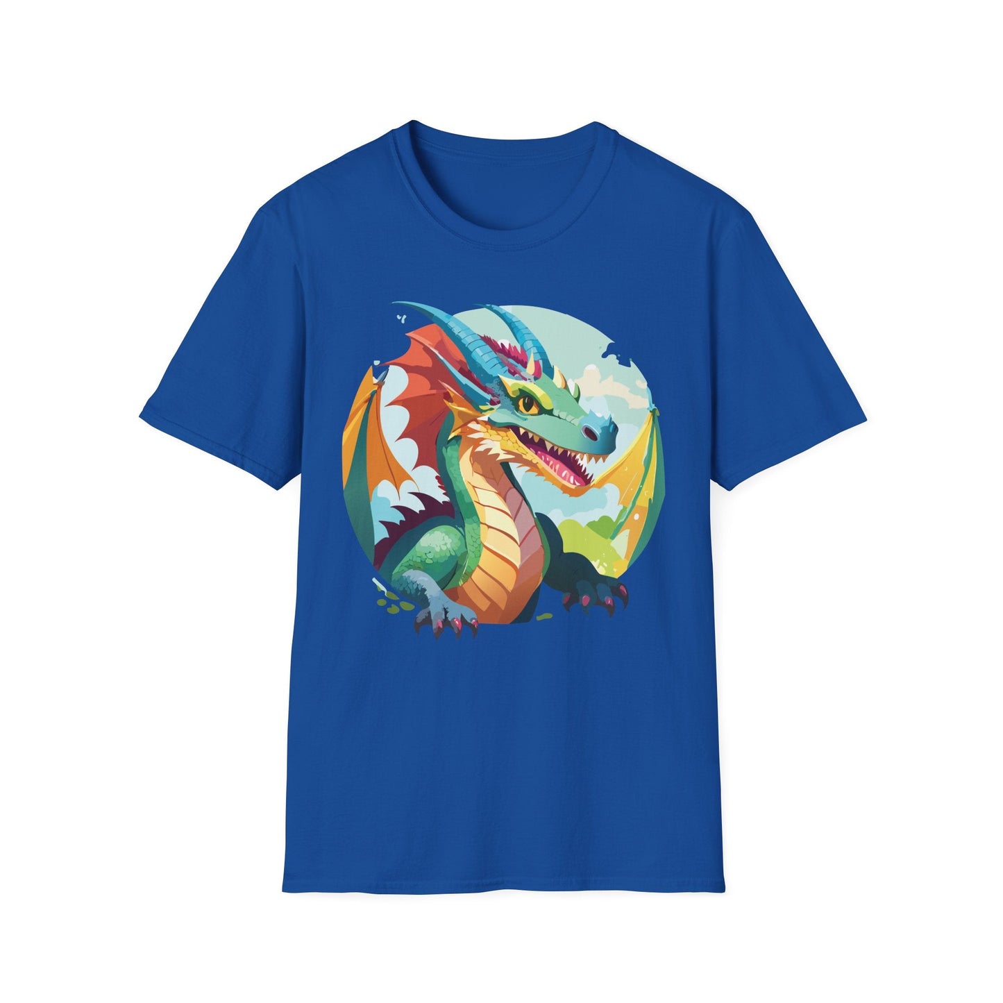 Unisex Dragon Graphic Tee By Gildan Softstyle 64000 Short Sleeve Cotton Tee Art Design