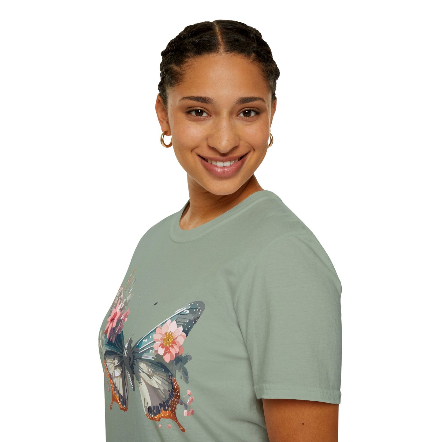 Butterfly Shirt Unisex Softstyle T Shirt Gildan 64000 Lightweight Ring Spun Cotton Monarch Design
