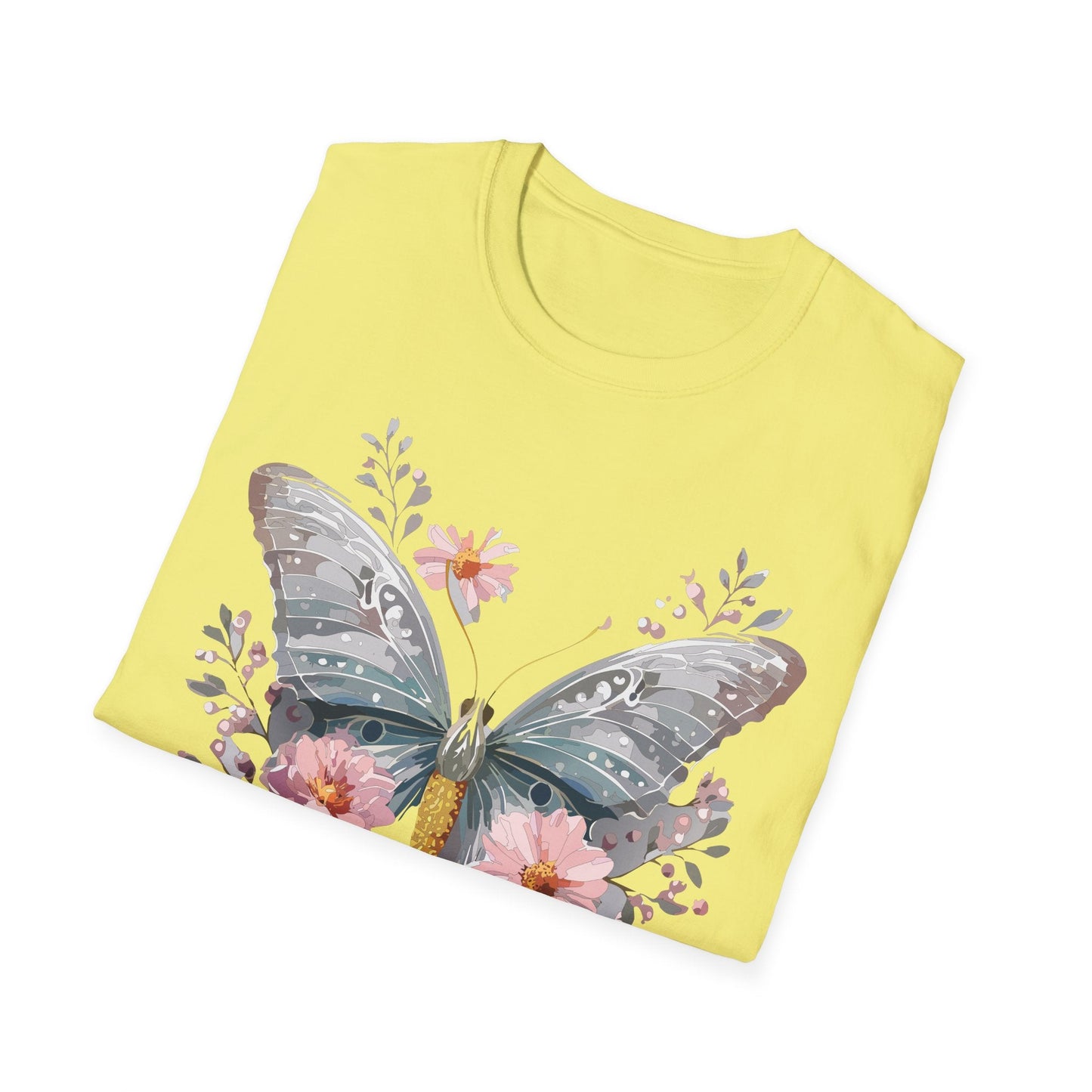 Butterfly Themed Unisex T Shirt Softstyle Monarch Gildan 64000 Ring Spun Cotton Tee