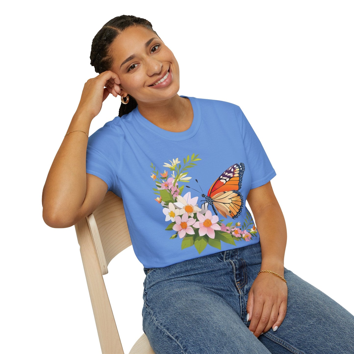 Monarch Butterfly T Shirt Unisex Softstyle Gildan 64000 100 Percent Cotton Tee Breathable