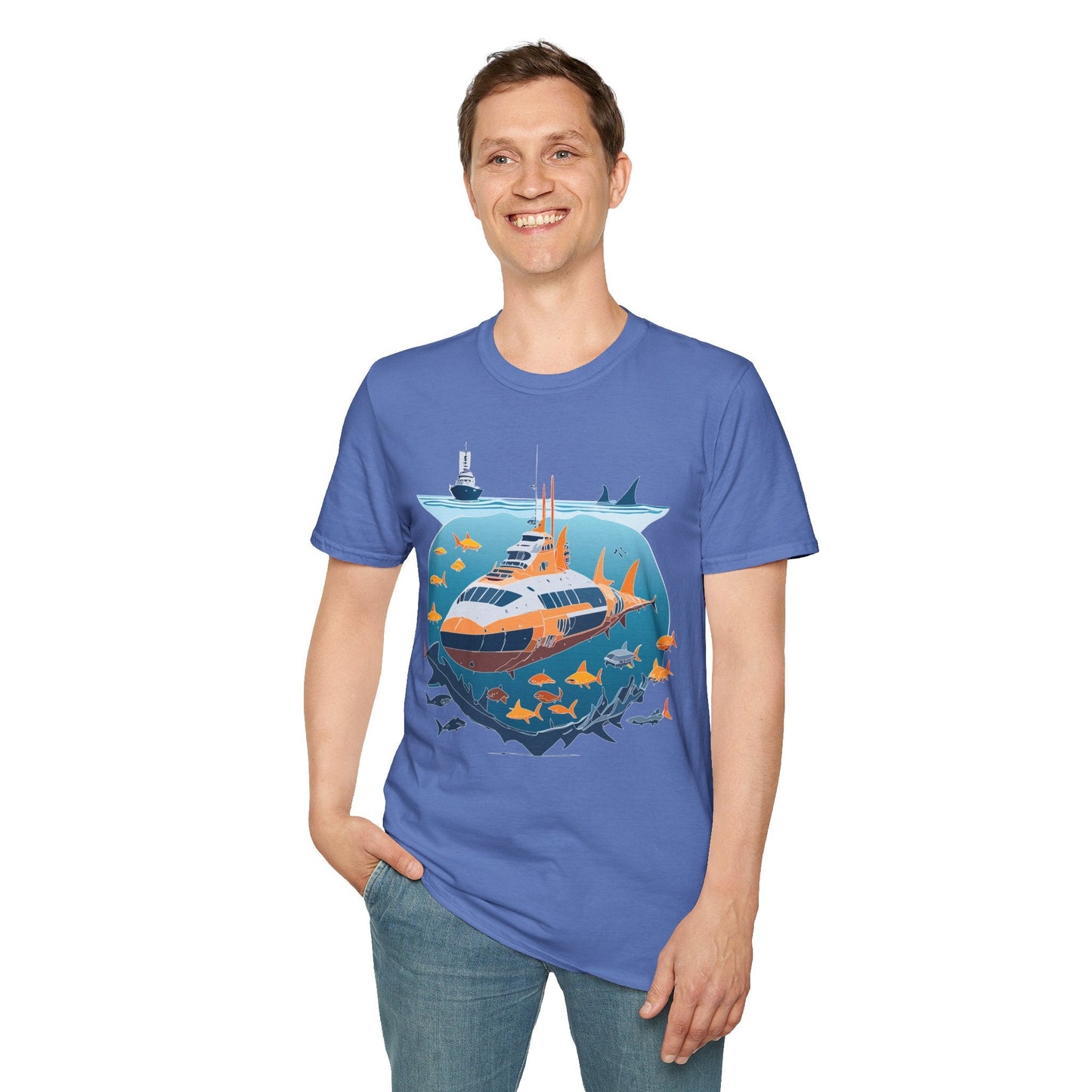 Ocean Tee Shirt Unisex Short Sleeve Gildan Softstyle 64000 Premium Comfort Ocean Artwork