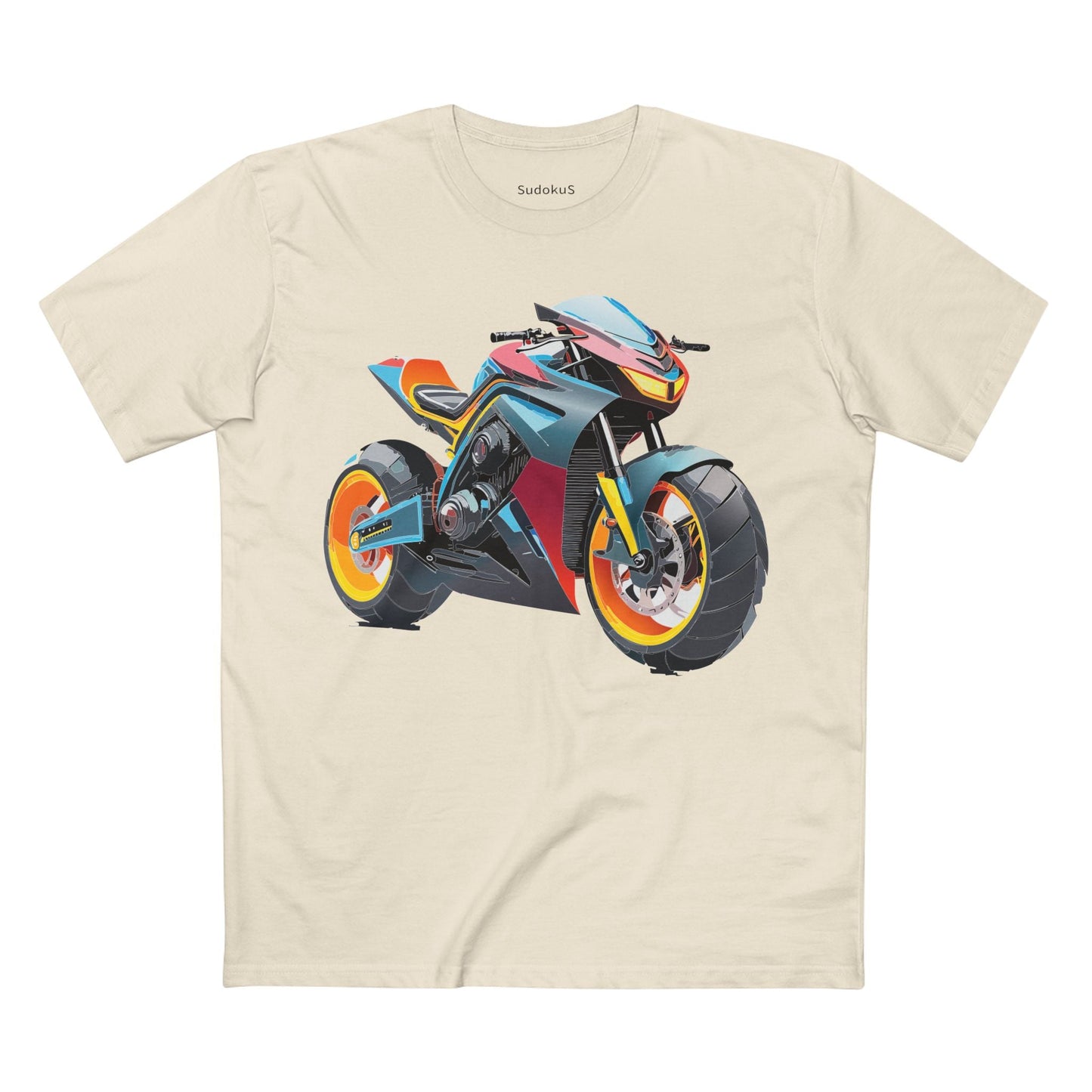 Moto Bike Graphic Unisex 100 Cotton Staple Tee 33