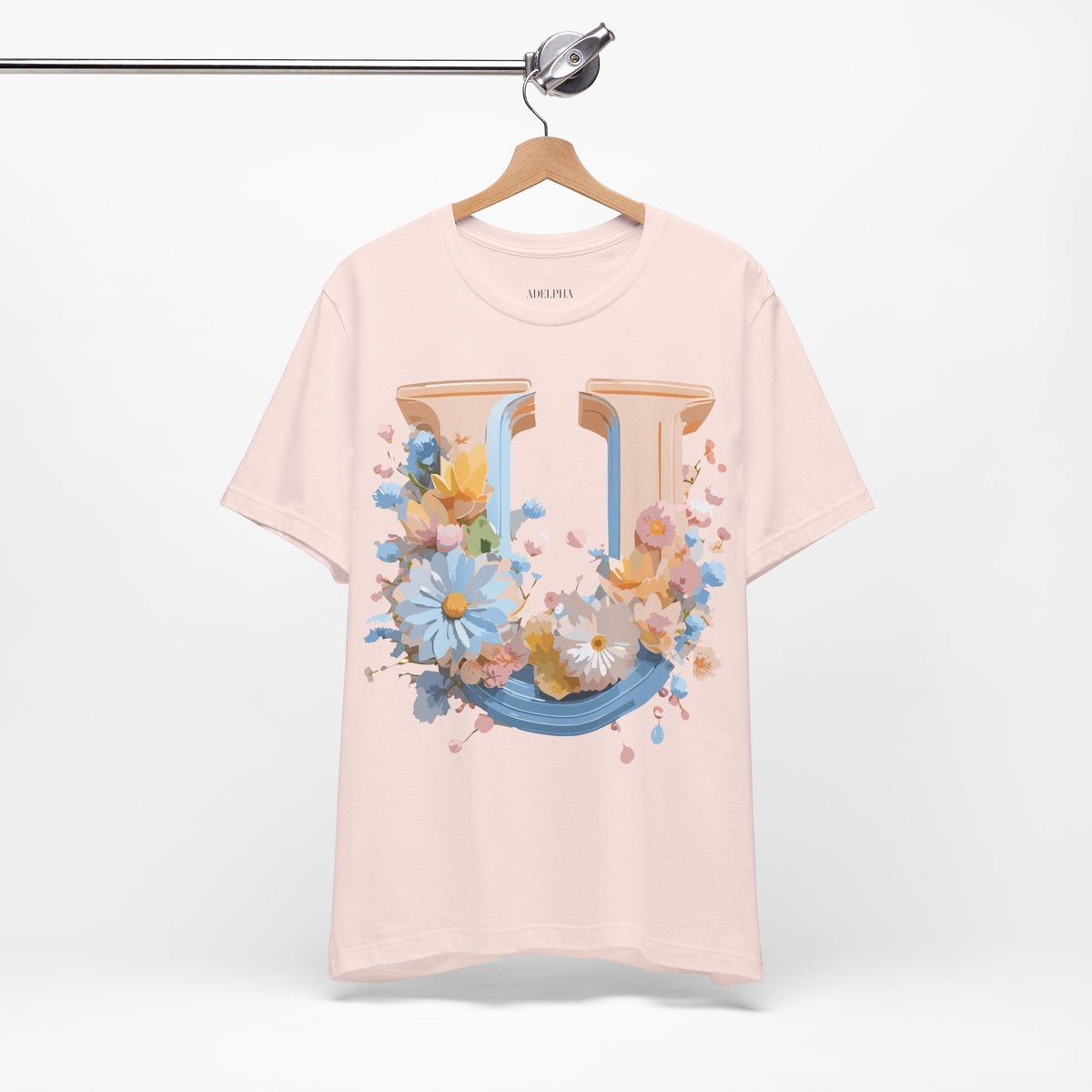 Letter U Graphic Unisex Cotton Bella+Canvas Tee with Art Letter Design