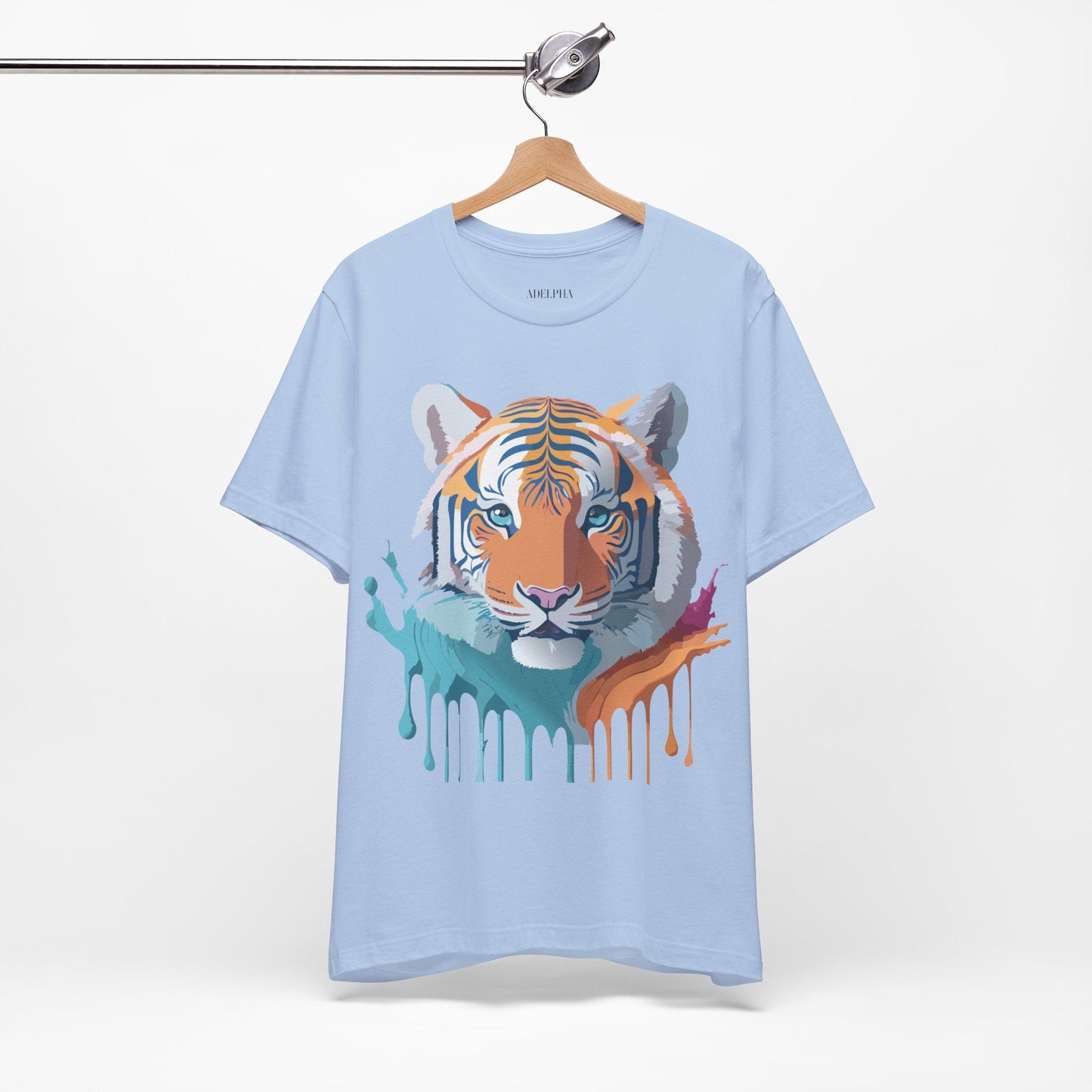 Tiger Graphic Tee Unisex Short Sleeve Shirt With Vintage Inspired Adelpha Artwork