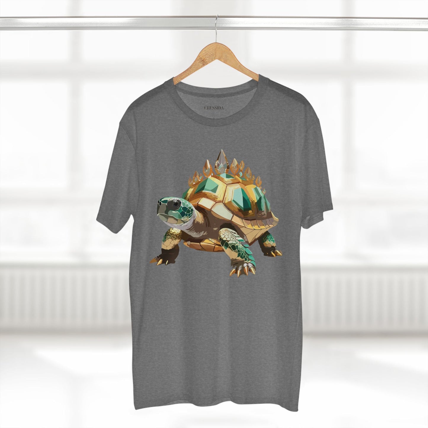 Turtle Graphic Unisex 100 Cotton Tee With Unique Animal Golden Medallion Art Design 34