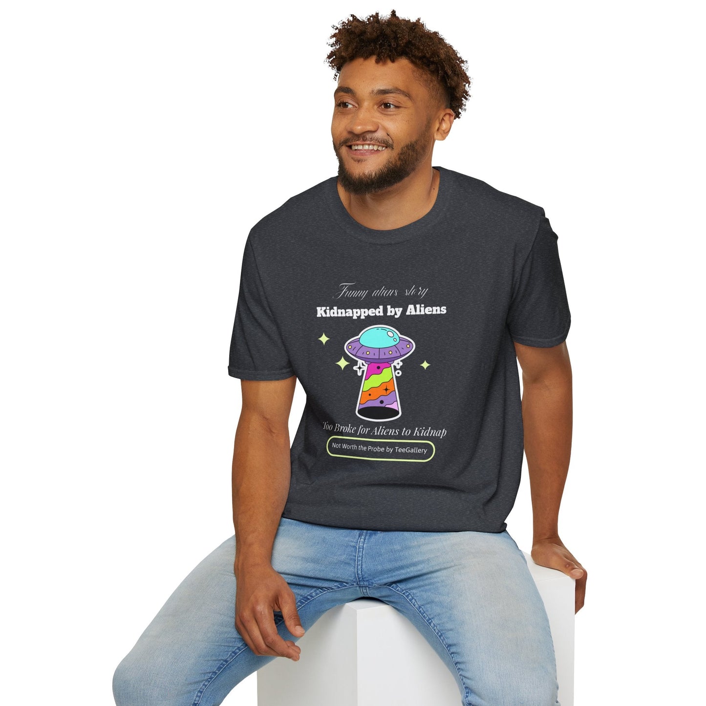 Alien Abduction TShirt Unisex Cotton Kidnapped by Aliens Cute UFO Graphic Tee
