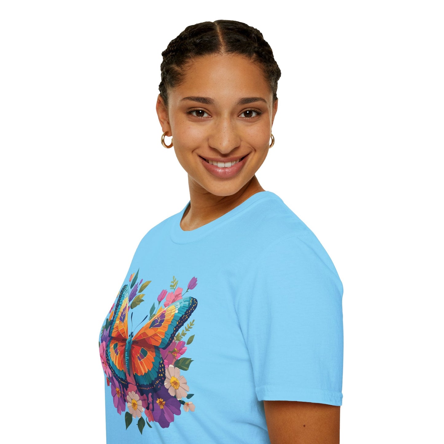 Butterfly Themed Unisex Softstyle T Shirt 100 Cotton Monarch Design Tee Gildan 64000