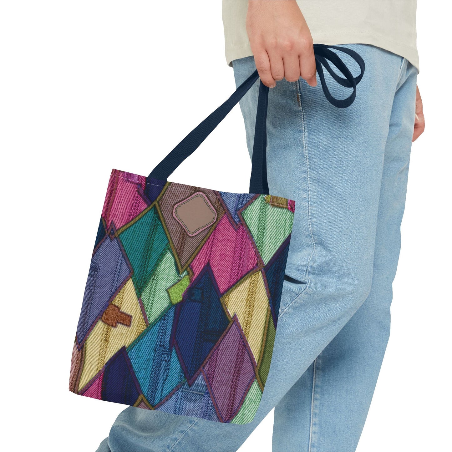 Denim Canvas Bag, Tote Bag Denim Printify