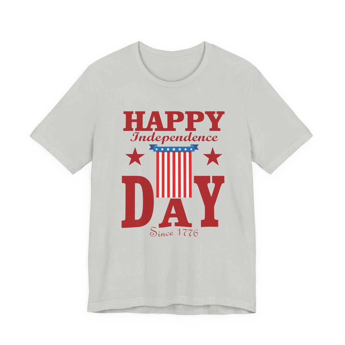 Happy Independence Day Tee Patriotic Stars Stripes July 4th Unisex Cotton Shirt 018