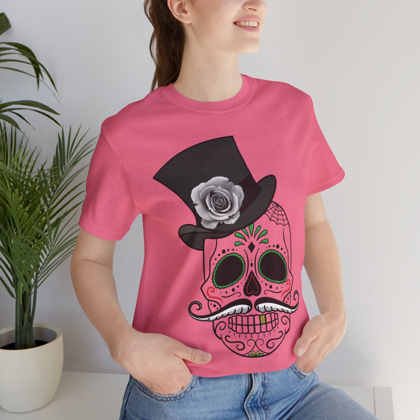 Unisex-T-Shirt aus Baumwolle mit Totenkopf