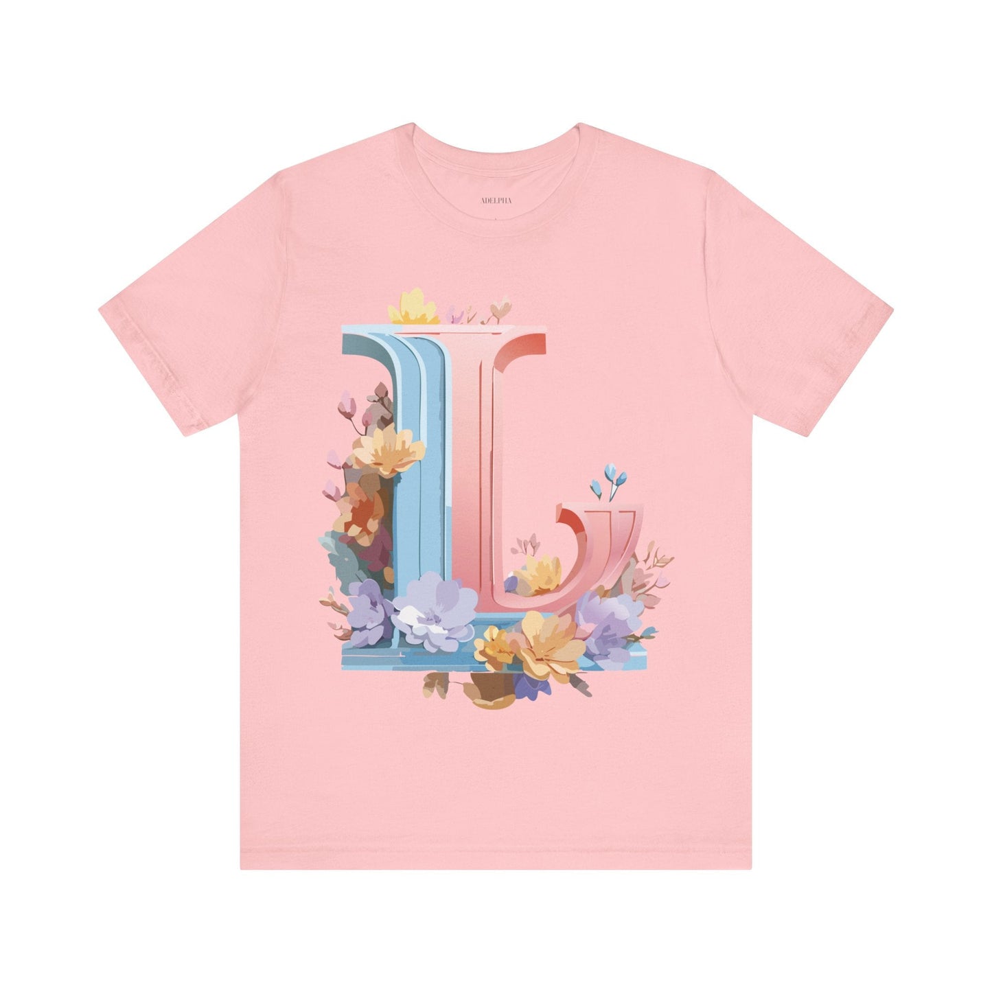 Letter L Shirt Graphic Tee Unisex Short Sleeve Vintage Inspired Artwork Adelpha Premium