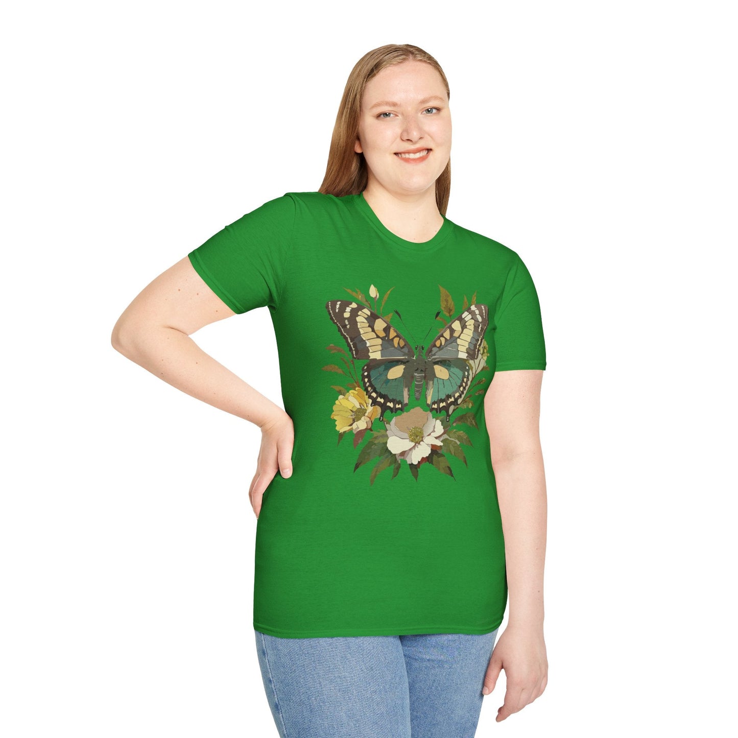 Butterfly Shirt Unisex Monarch Butterfly Tee Gildan Softstyle 64000 100 Percent Ring Spun Cotton
