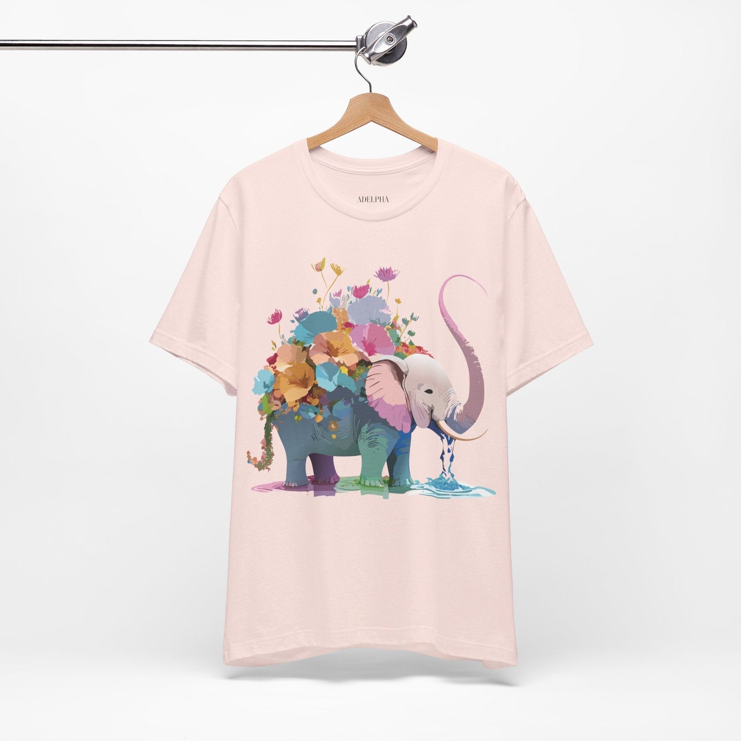 Adelpha Elephant Graphic Tee Unisex Short Sleeve Vintage Inspired Art Design Shirt