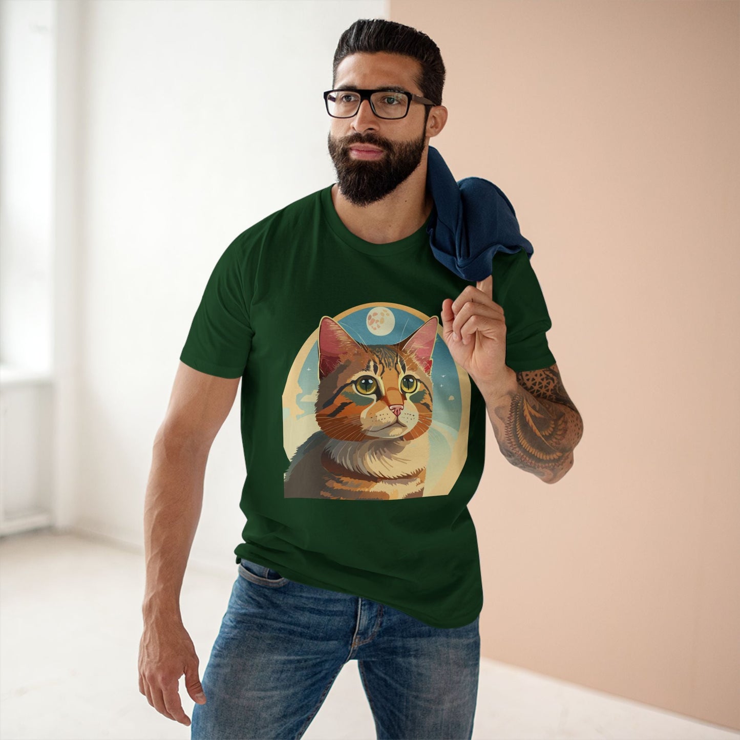 Cat Shirt Unisex Premium Cotton Tee With Original Cat Art Design Retro2Nova Soft Breathable Regular Fit